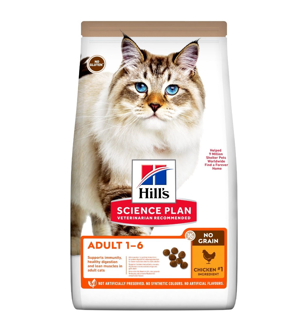 HILL\'S SP No Grain, Adult, Pui, hrană uscată fără cereale pisici, 1.5kg