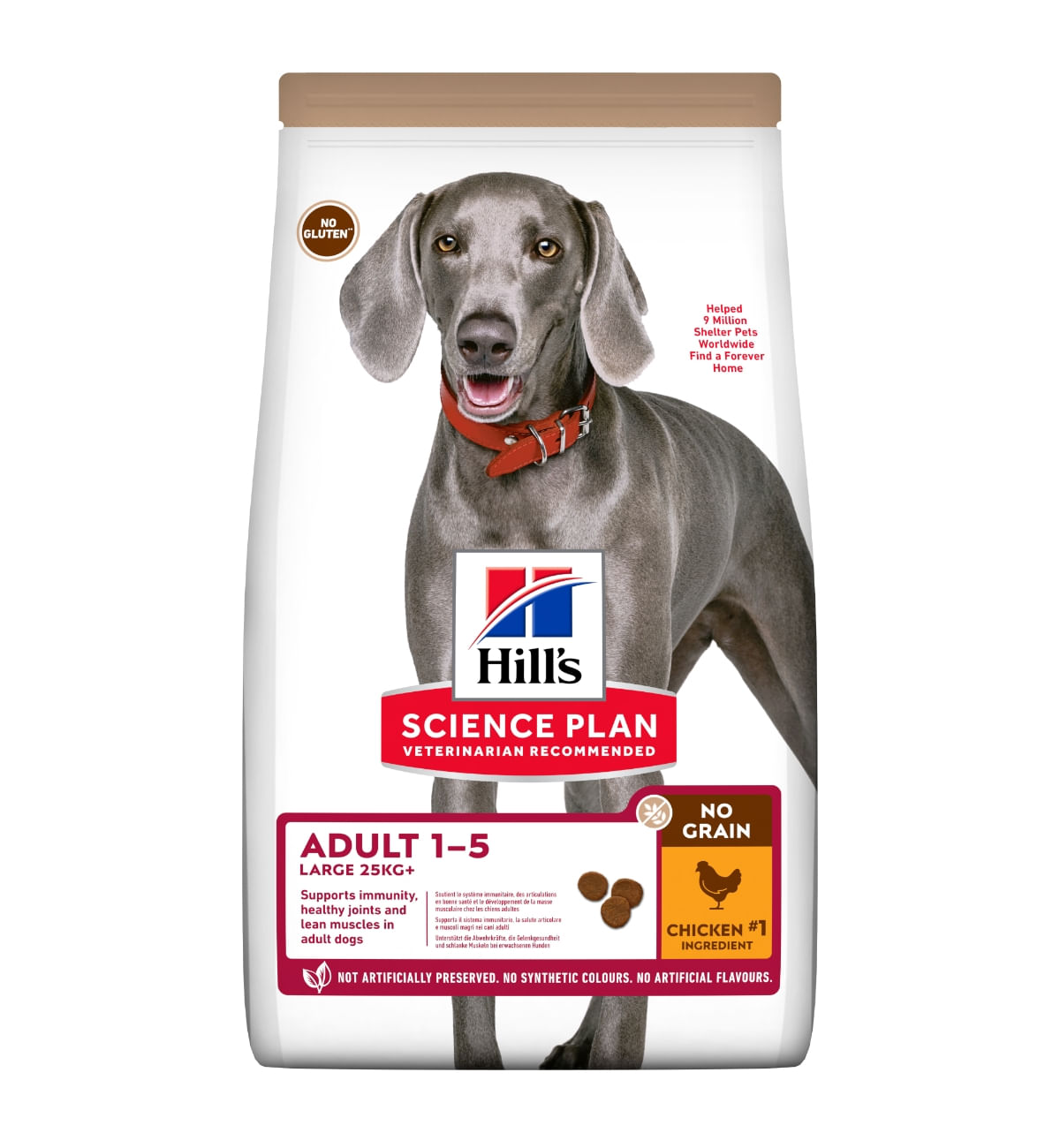 HILL\'S SP No Grain, Adult L-XL, Pui, hrană uscată fără cereale câini, 14kg