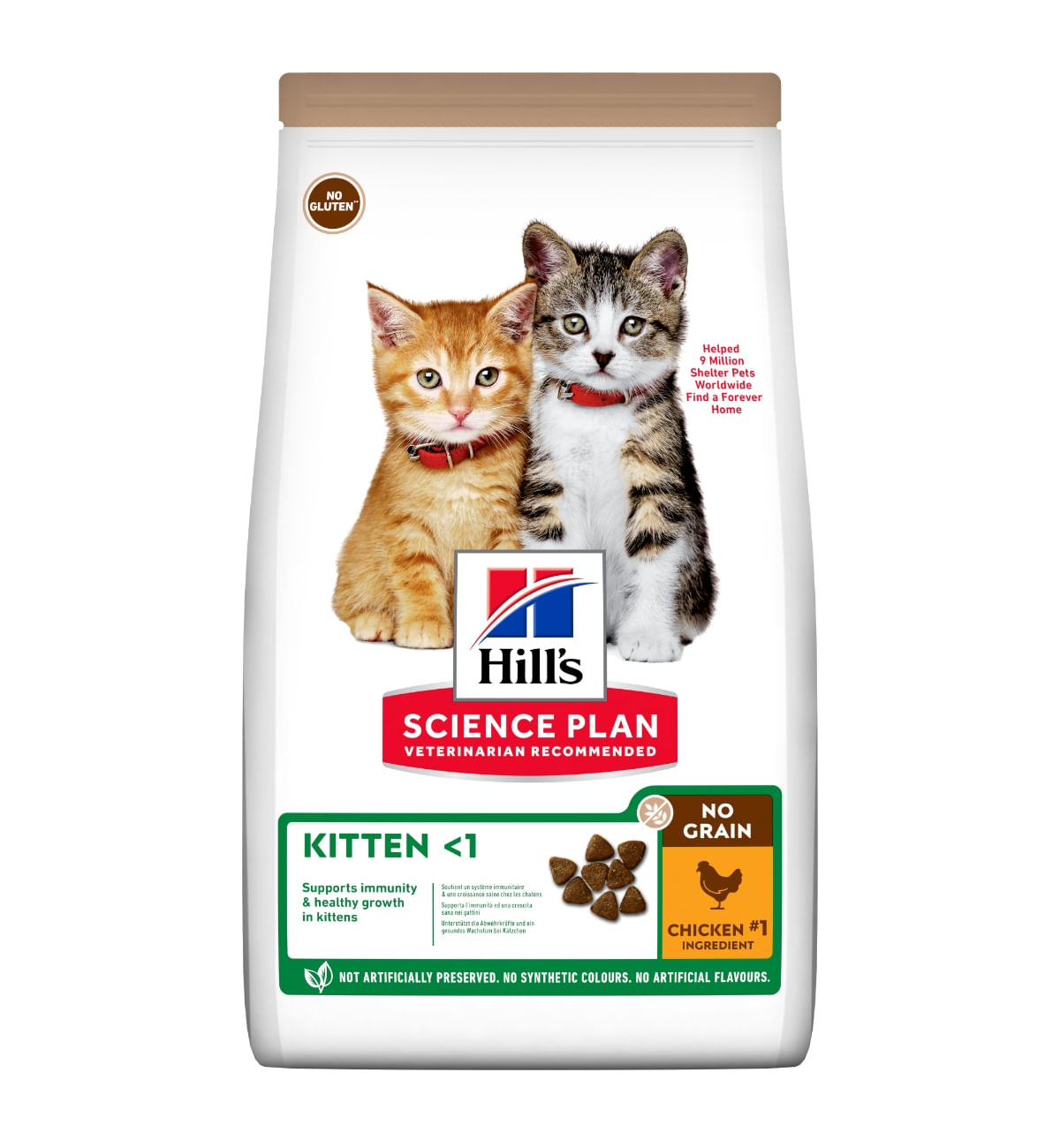 HILL\'S SP No Grain, Kitten, Pui, hrană uscată fără cereale pisici junior, 1.5kg