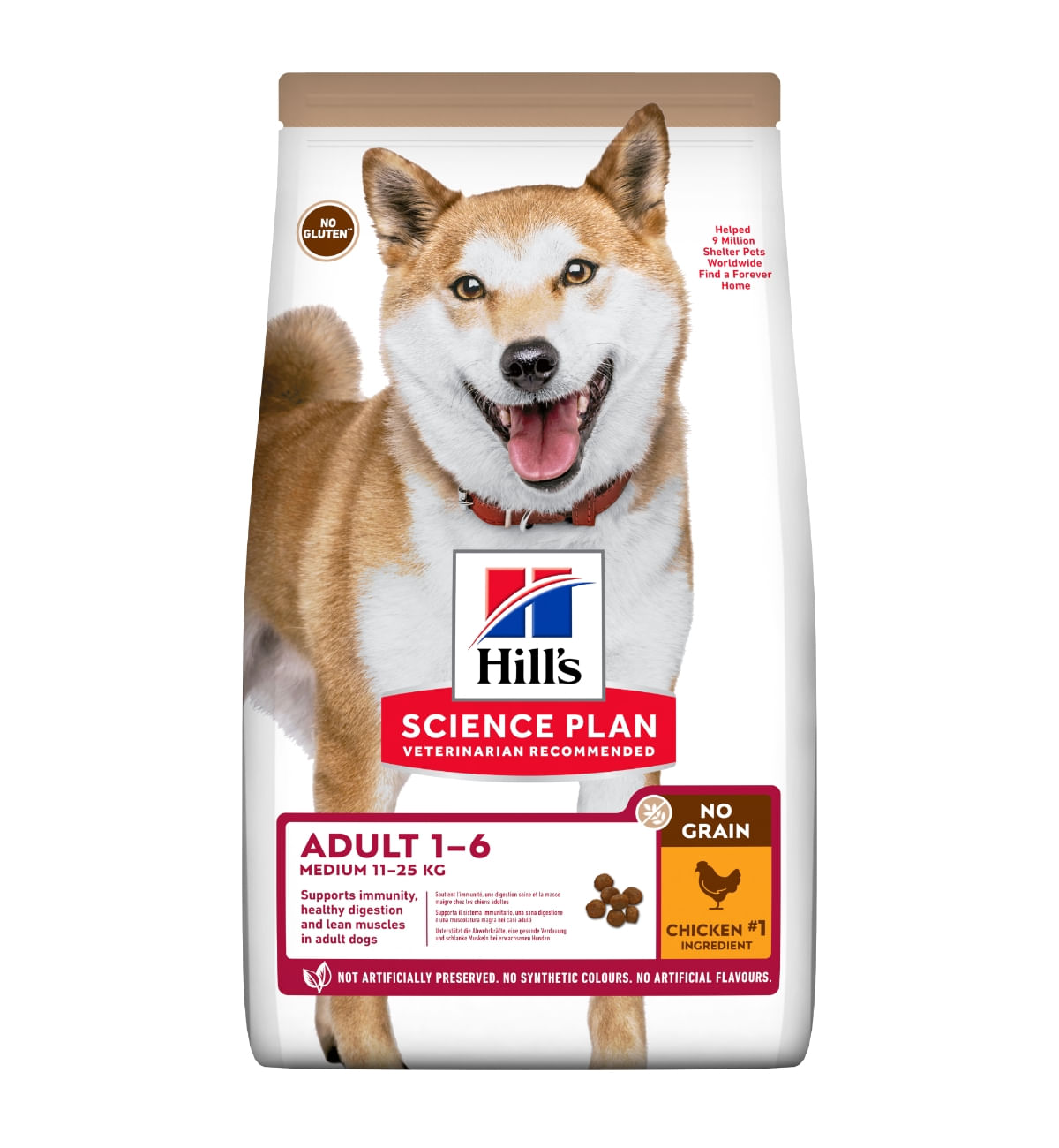 HILL\'S SP No Grain, Adult M, Pui, hrană uscată fără cereale câini, 14kg