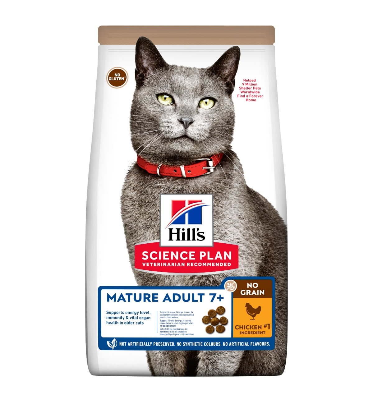 HILL\'S SP No Grain, Senior, Pui, hrană uscată fără cereale pisici, 1.5kg