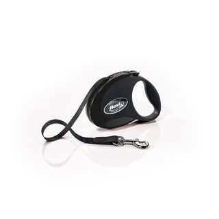 FLEXI Style, lesă retractabilă câini, nylon, negru, S(12kg, 3m)