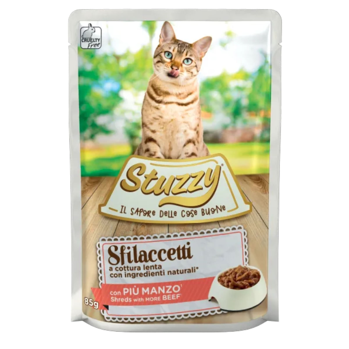 STUZZY Shreds, Vită, plic hrană umedă pisici, (în sos), 85g