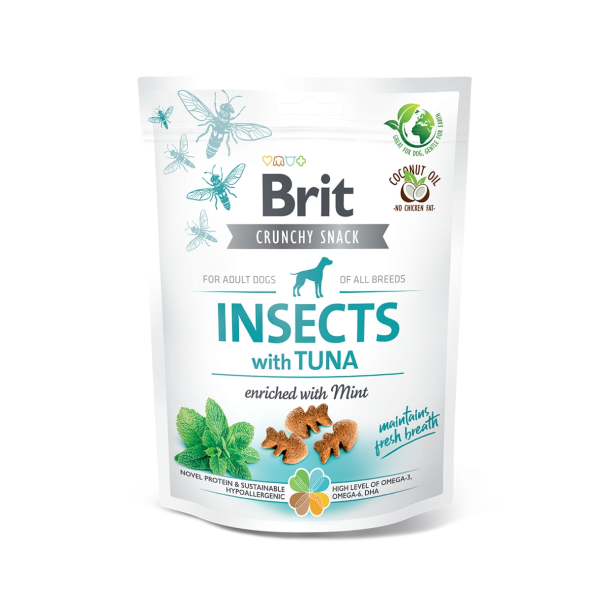 BRIT Care Crunchy Cracker, Insecte și Ton cu Mentă, recompense fără cereale câini, 200g - 1 | YEO