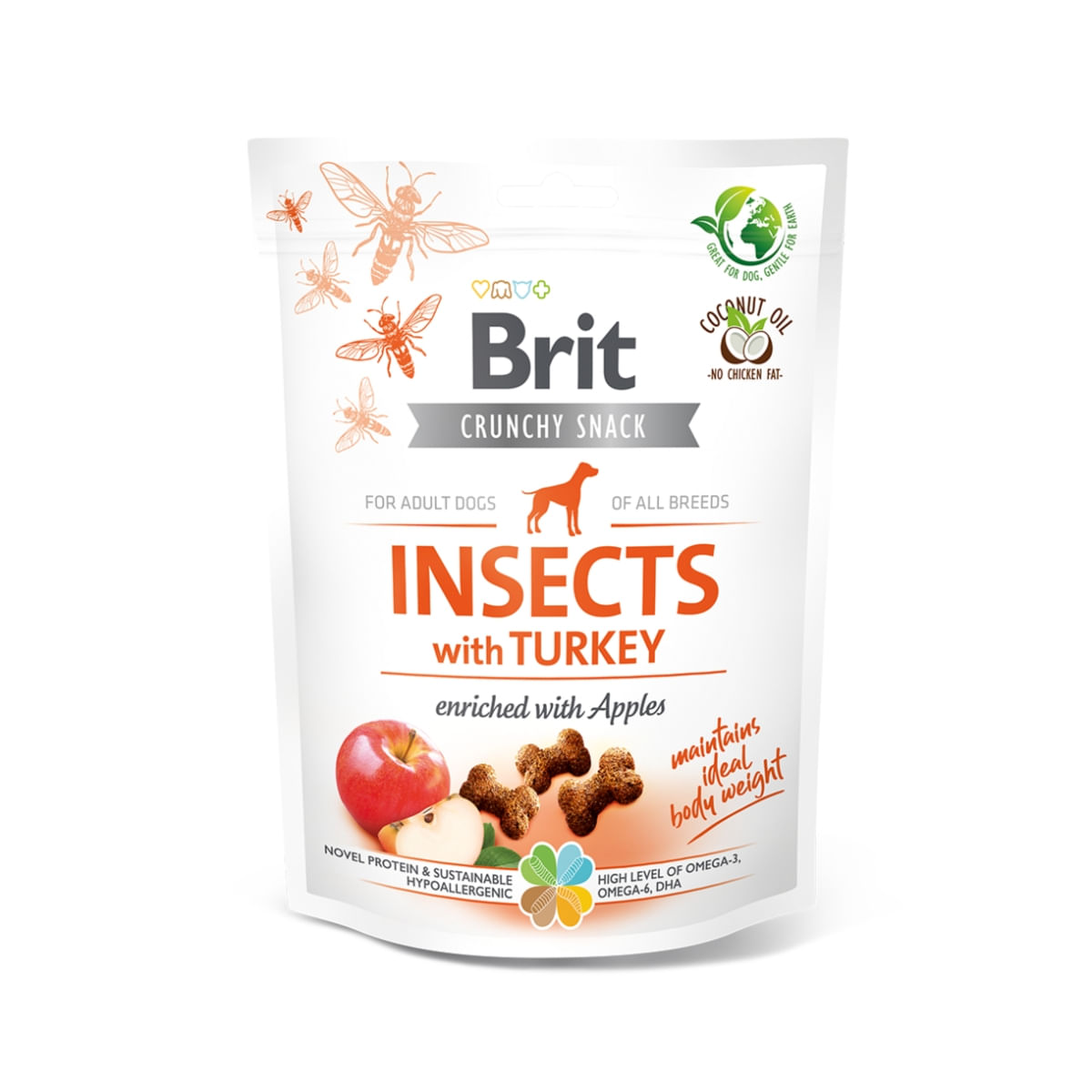 BRIT Care Crunchy Cracker, Insecte și Curcan cu Mere, recompense fără cereale câini, 200g - 1 | YEO