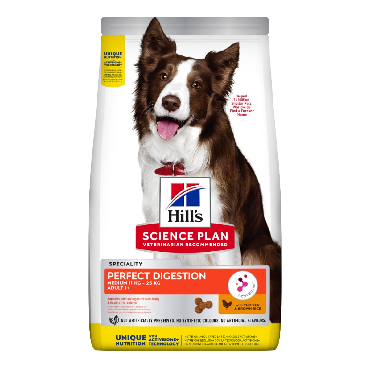 HILL\'S SP Perfect Digestion Medium Adult, Pui cu Orez Brun, hrană uscată câini, sensibilități digestive, 2.5kg - 1 | YEO