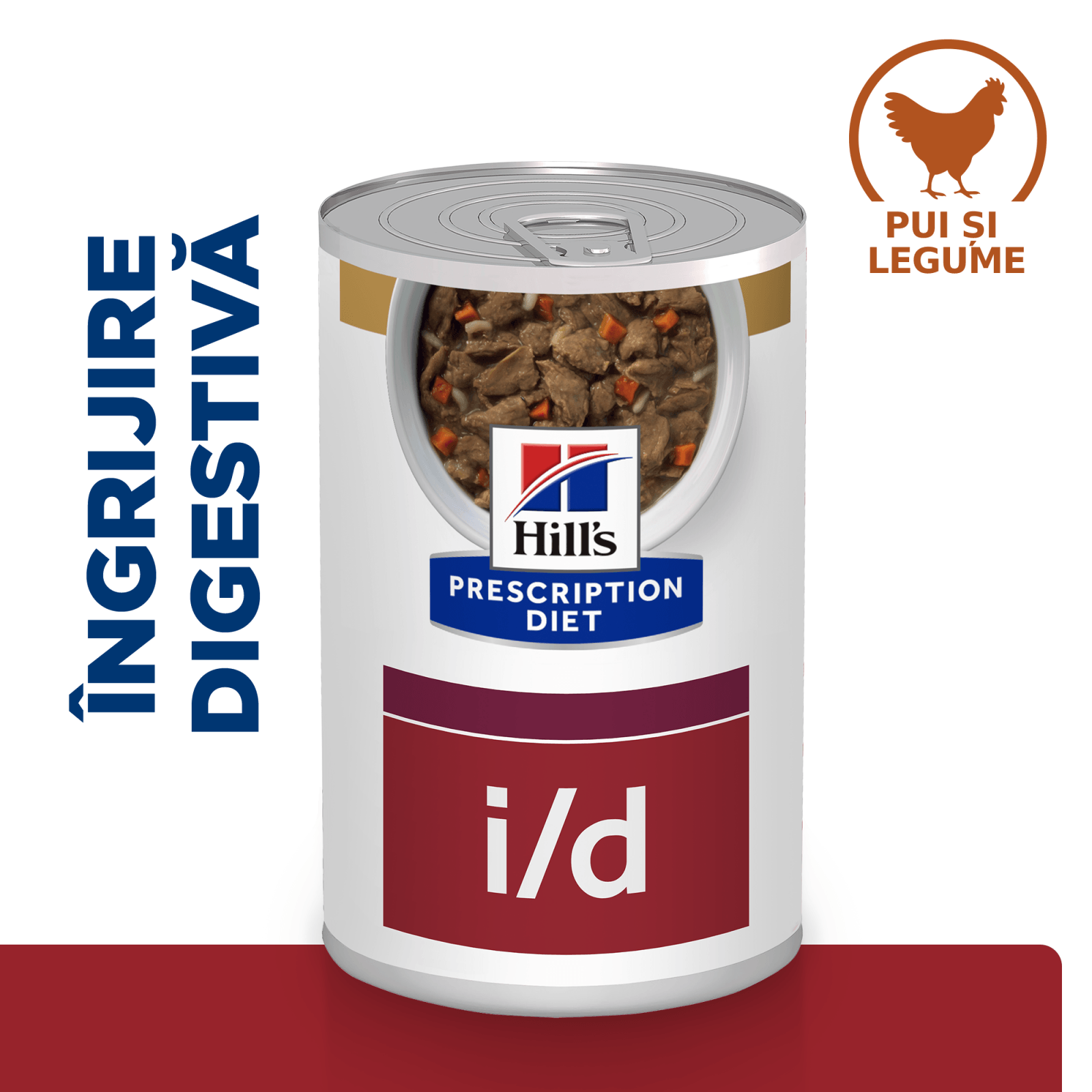 HILL'S Prescription Diet i/d Digestive Care, Pui cu Legume, dietă veterinară câini, conservă hrană umedă, sensibilități digestive HILL'S Prescription Diet i/d Digestive Care, Pui cu Legume, dietă veterinară câini, conservă hrană umedă, sistem digestiv, (