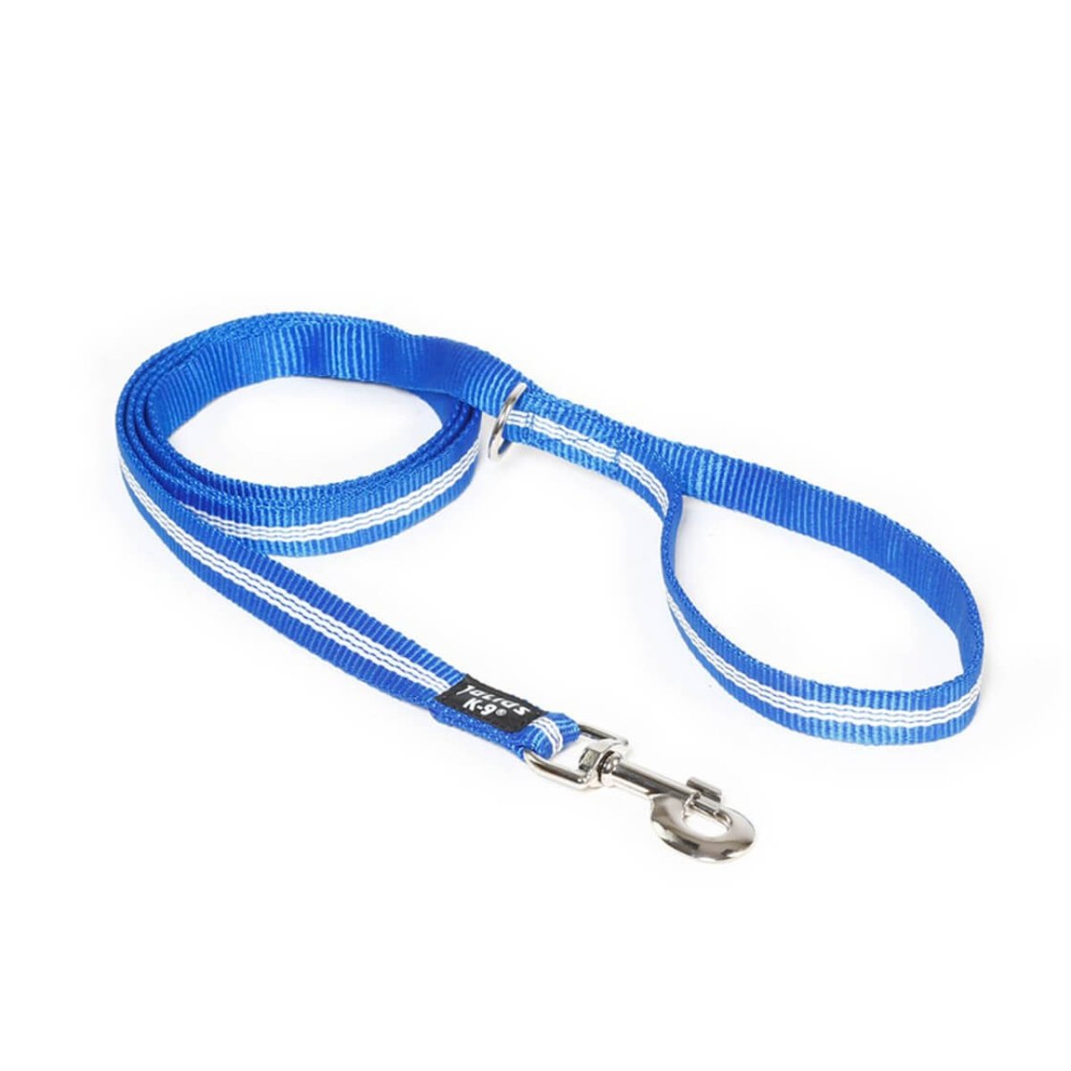 JULIUS-K9 IDC Rope, lesă nylon cu fire flourescente cu mâner și inel câini, 19mm x 1.8m JULIUS-K9 IDC Rope, lesă nylon cu fire flourescente câini, 19mm x 1.8m, albastru - 1 | YEO