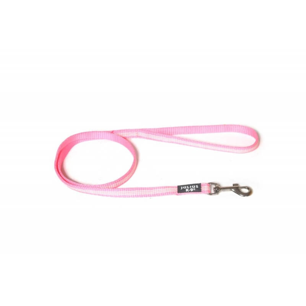 JULIUS-K9 IDC Tubular webbing, lesă cu fire flourescente cu mâner câini, nylon, bandă JULIUS-K9 IDC Tubular webbing, lesă cu fire reflectorizante cu mâner câini, nylon, bandă,  14mm x 1m, roz - 1 | YEO