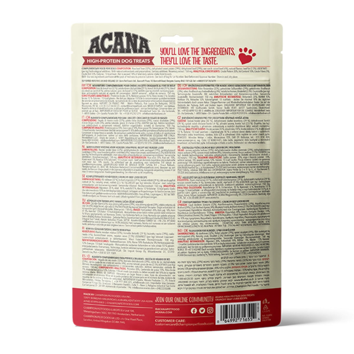 ACANA High Protein Treats, Vită, recompense monoproteice fără cereale câini, 100g - 2 | YEO