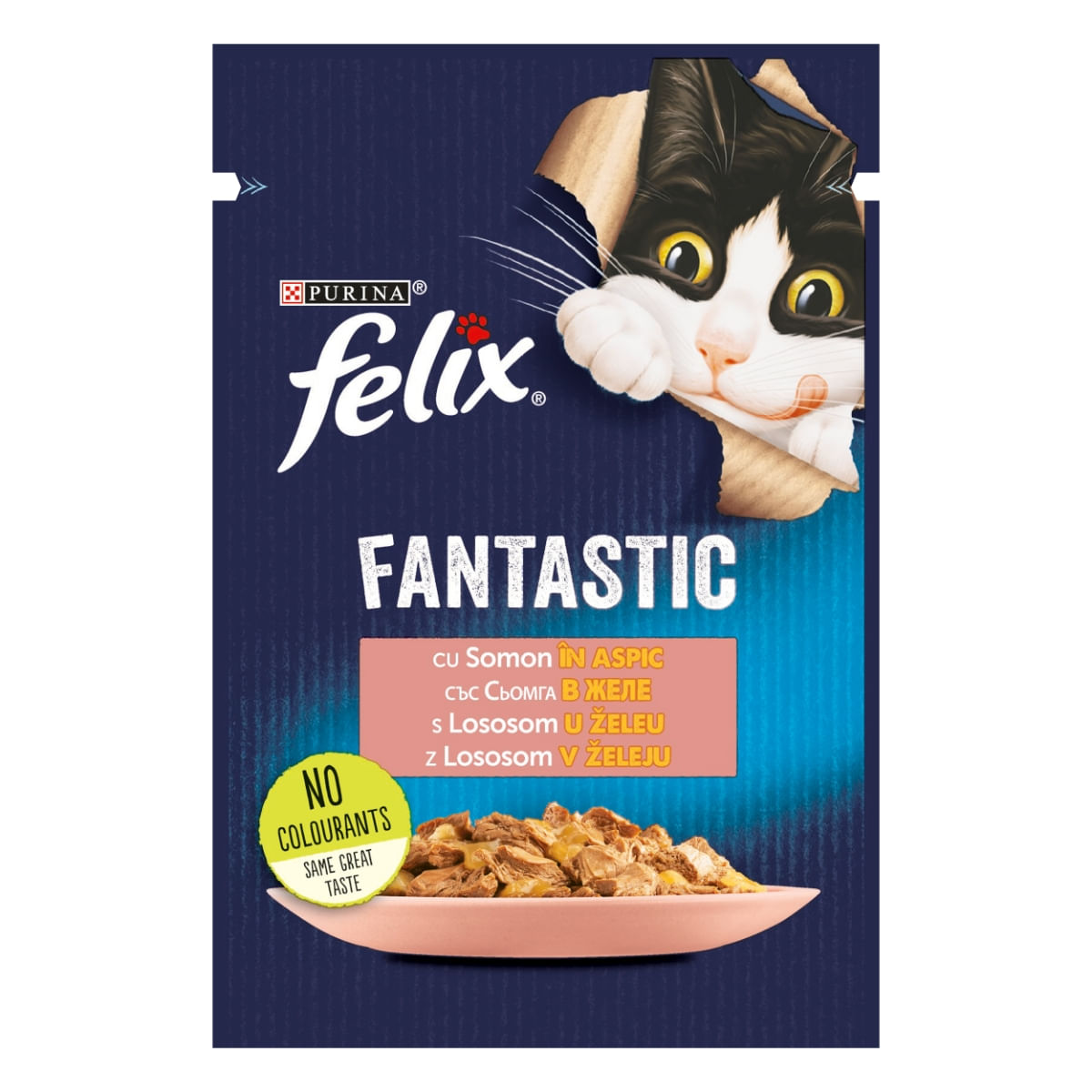 PURINA Felix Fantastic, Somon, hrană umedă pisici, (în aspic) PURINA Felix Fantastic, Somon, plic hrană umedă pisici, (în aspic), 85g - 3 | YEO