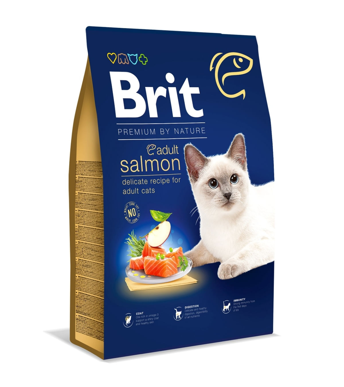 BRIT Premium by Nature, Somon, hrană uscată pisici, 8kg