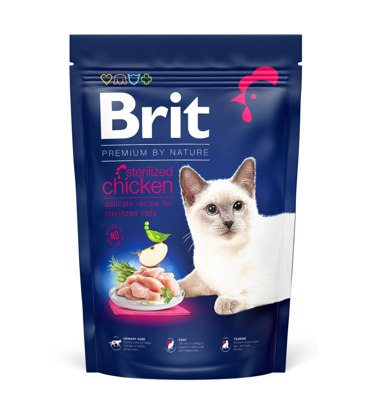 BRIT Premium by Nature Sterilised, Pui, hrană uscată pisici, 1.5kg