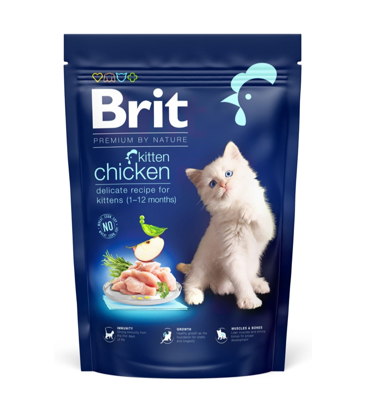 BRIT Premium by Nature Kitten, Pui, hrană uscată pisici junior, 800g