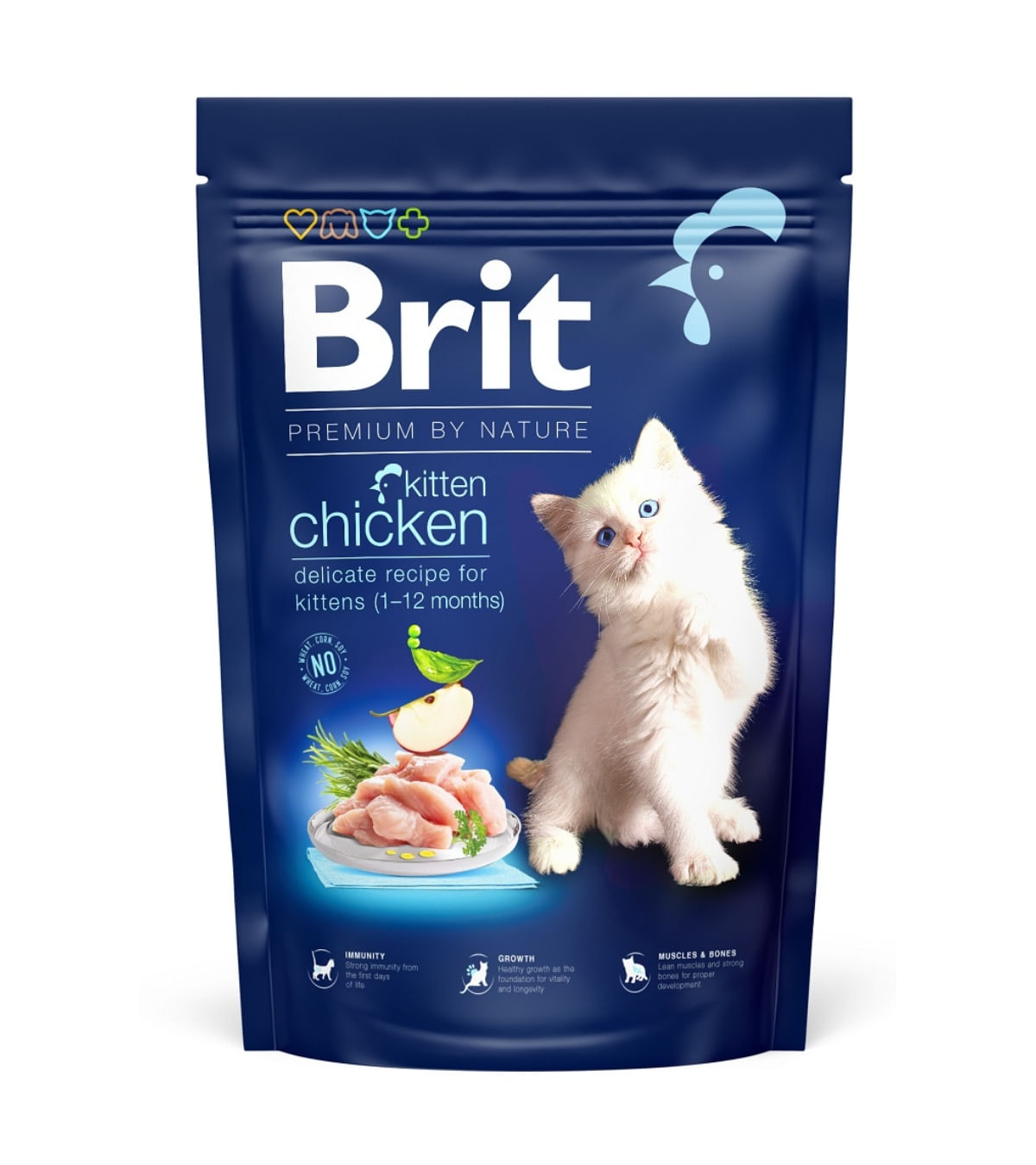 BRIT Premium by Nature Kitten, Pui, hrană uscată pisici junior, 1.5kg