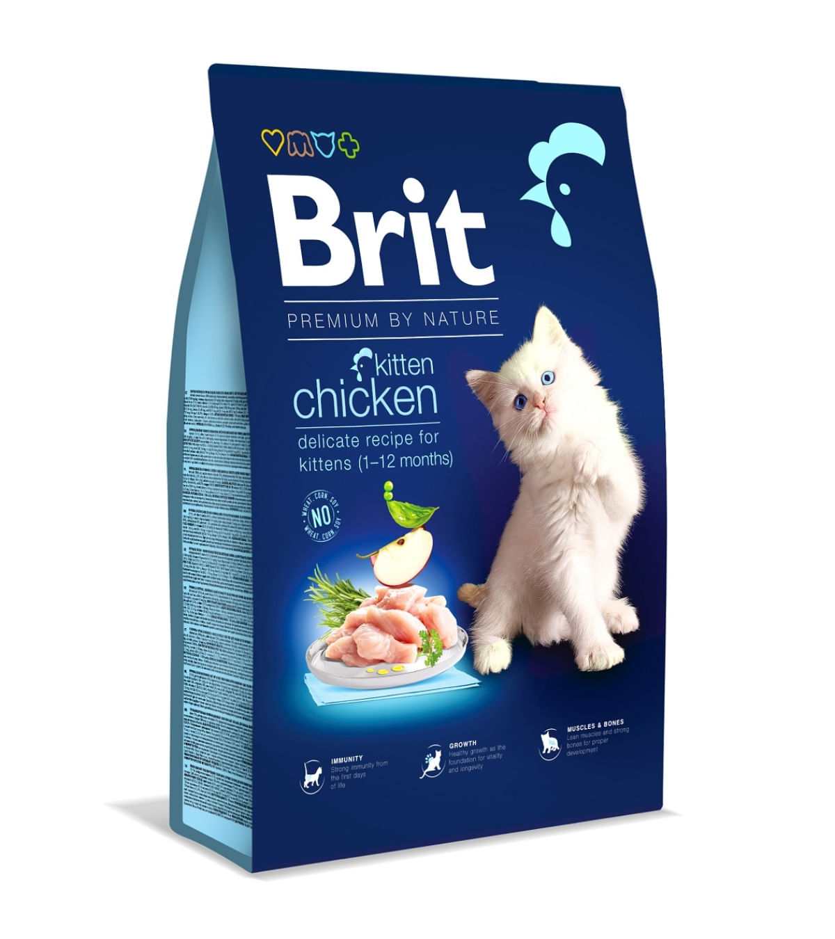 BRIT Premium by Nature Kitten, Pui, hrană uscată pisici junior, 8kg