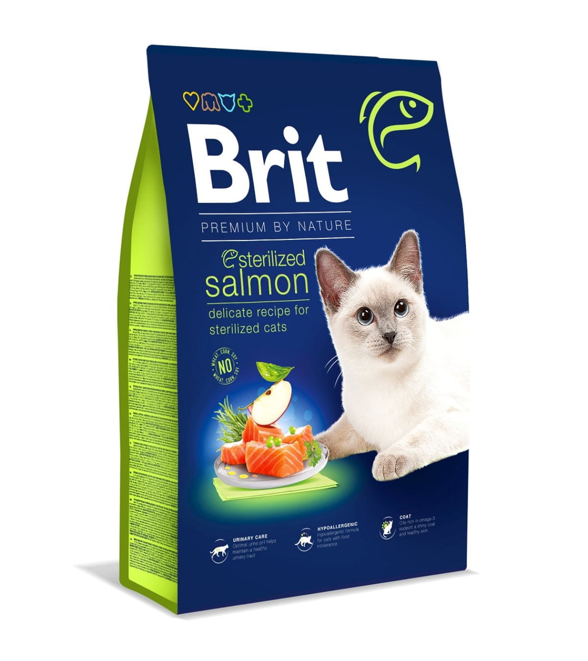 BRIT Premium by Nature Sterilized, Somon, hrană uscată pisici sterilizate, 8kg