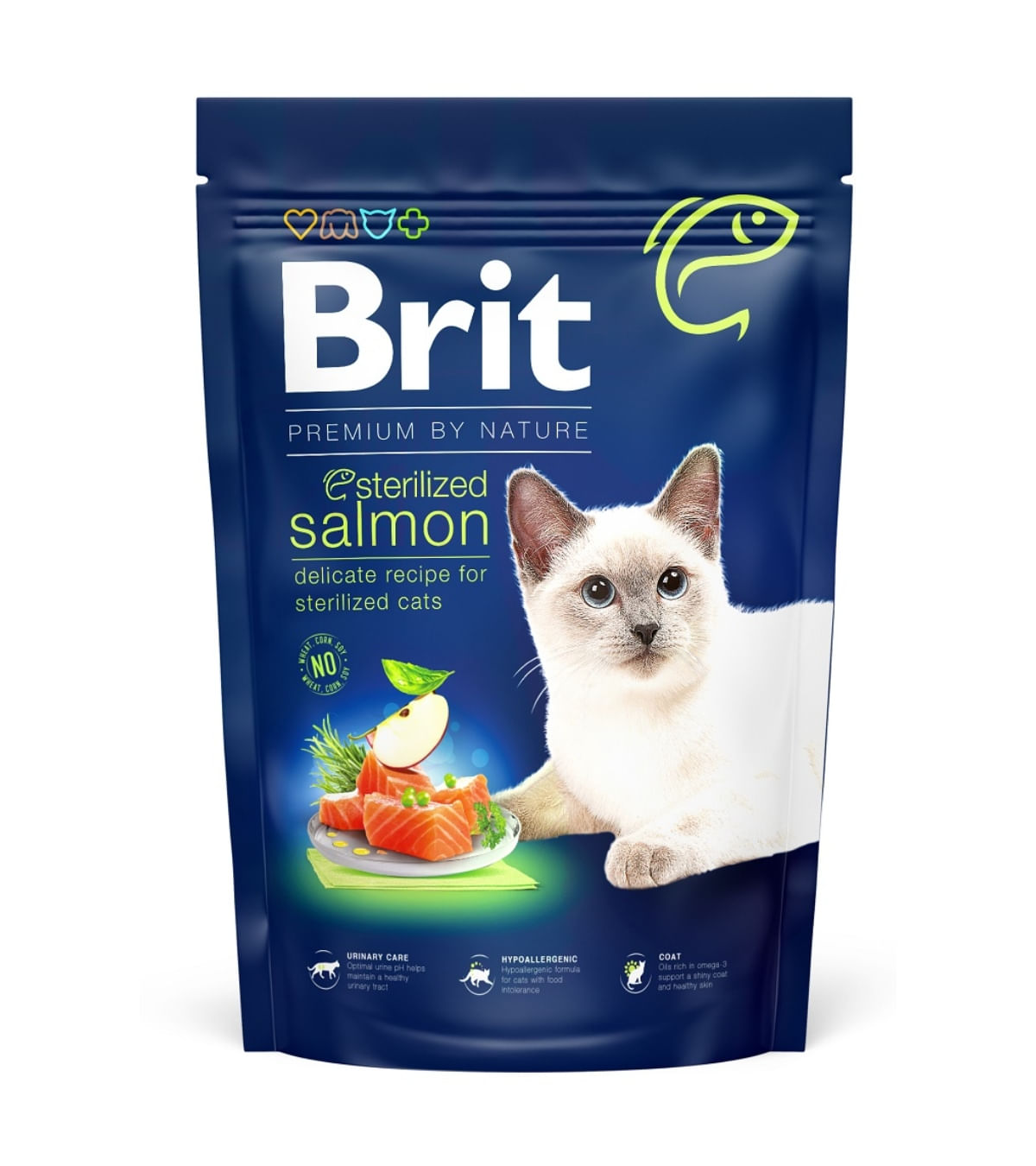 BRIT Premium by Nature Sterilized, Somon, hrană uscată pisici sterilizate, 1.5kg - 1 | YEO