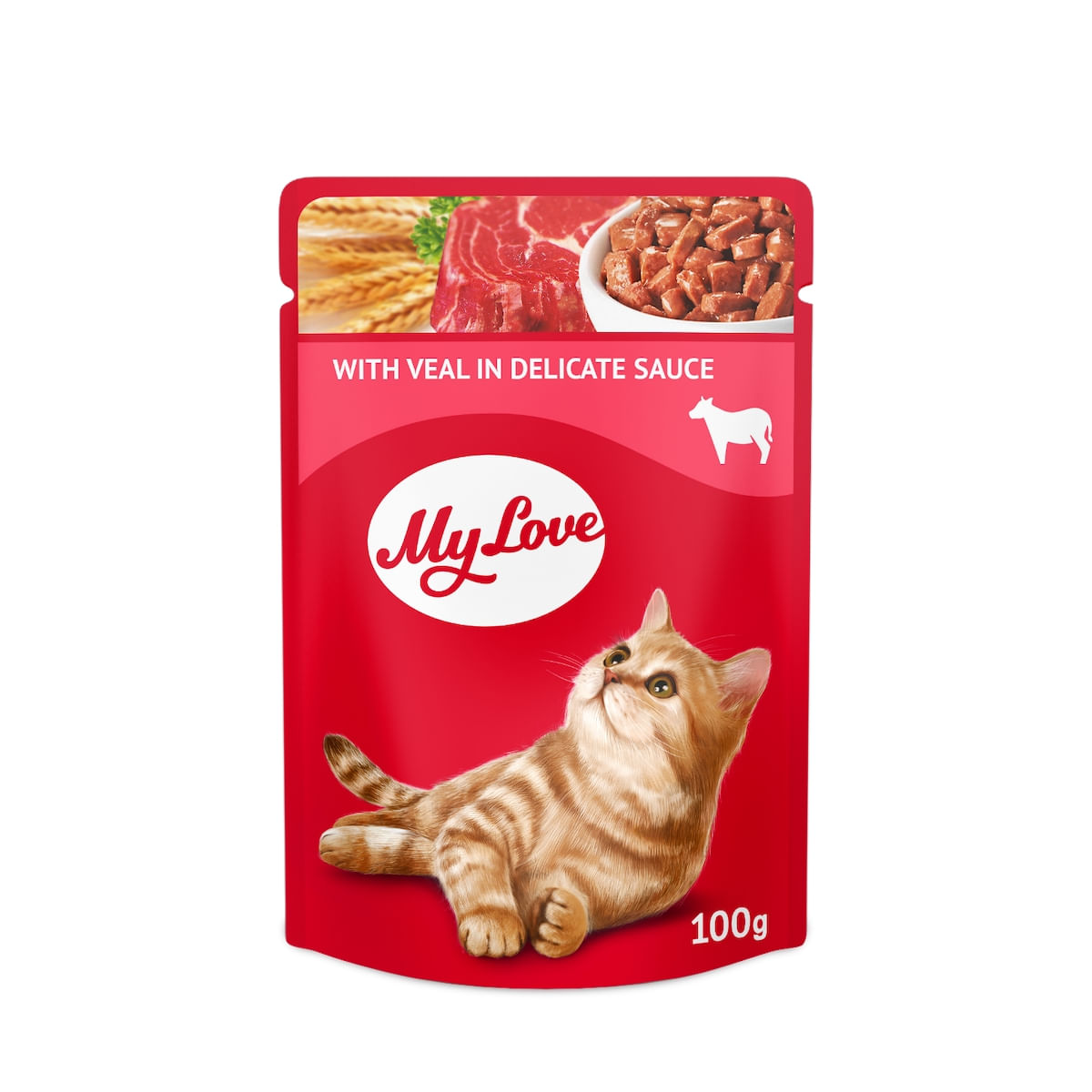 MY LOVE, Vită, hrană umedă pisici, (în sos) MY LOVE, Vită, plic hrană umedă pisici, (în sos), 100g x 24buc