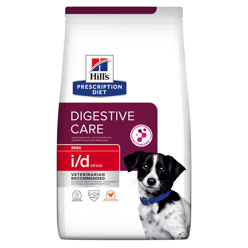 HILL\'S Prescription Diet i/d Digestive Care Stress Mini, Pui, dietă veterinară câini, hrană uscată, sensibilități digestive HILL\'S Prescription Diet i/d Digestive Care Stress Mini, Pui, dietă veterinară câini, hrană uscată, sistem digestiv, 6kg