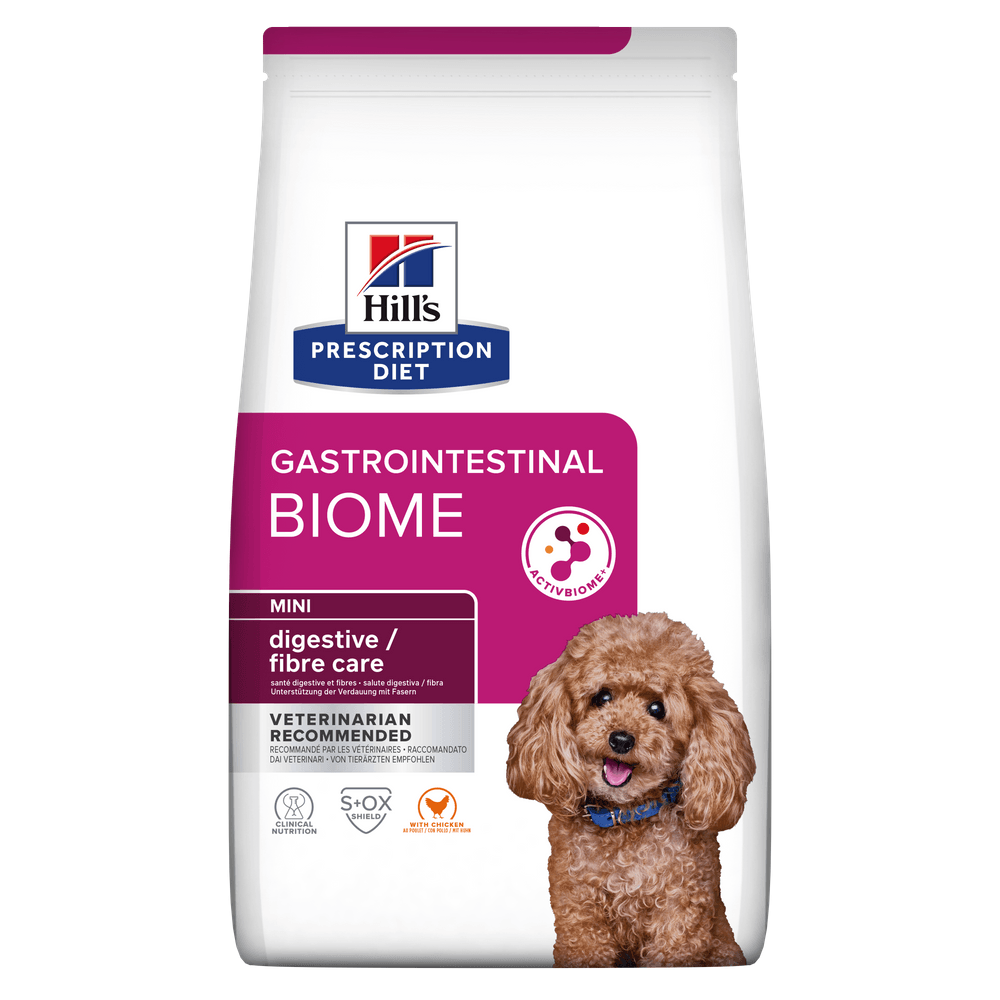 HILL\'S Prescription Diet Gastrointestinal Biome Mini, Pui, dietă veterinară câini, hrană uscată, afecțiuni digestive HILL\'S Prescription Diet Gastrointestinal Biome Mini, Pui, dietă veterinară câini, hrană uscată, sistem digestiv, 1kg - 1 | YEO
