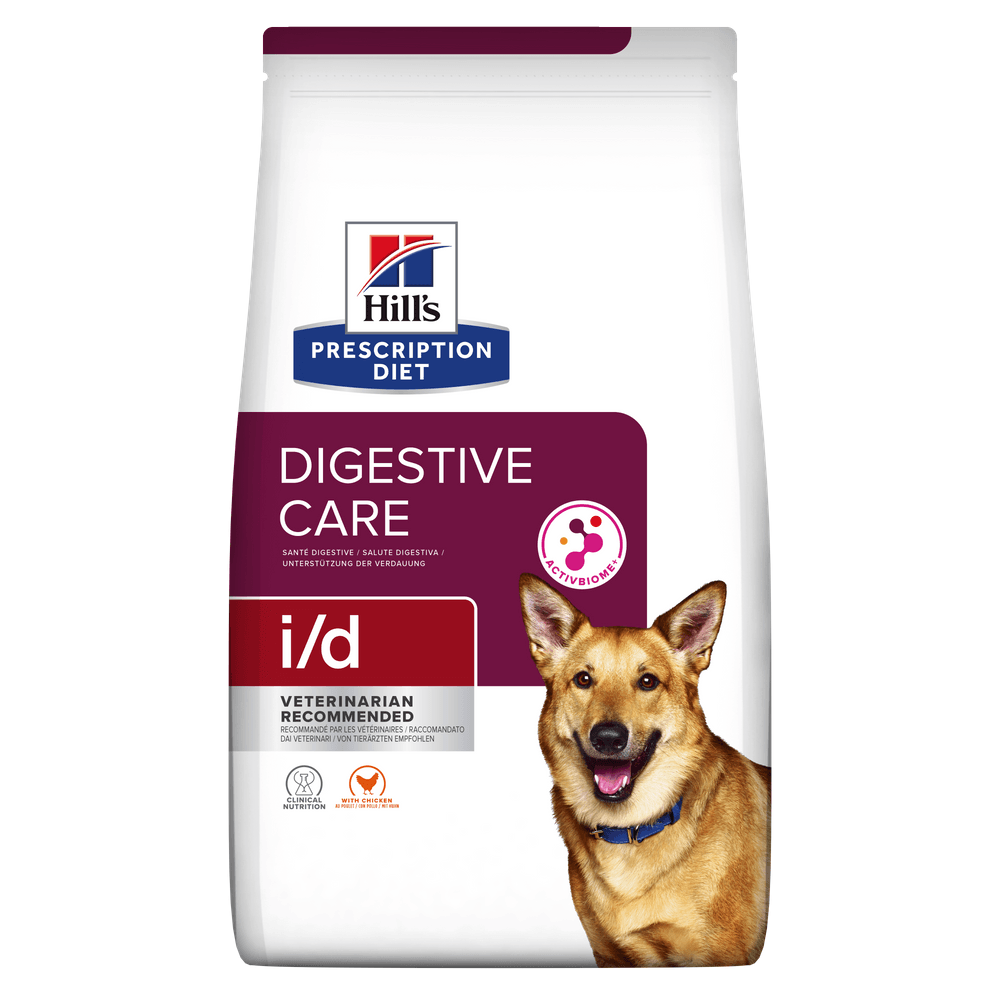 HILL\'Sss Prescription Diet i/d Digestive Care, Pui, dietă veterinară câini, hrană uscată, sensibilități digestive HILL\'S Prescription Diet i/d Digestive Care, Pui, dietă veterinară câini, hrană uscată, sistem digestiv, 4kg