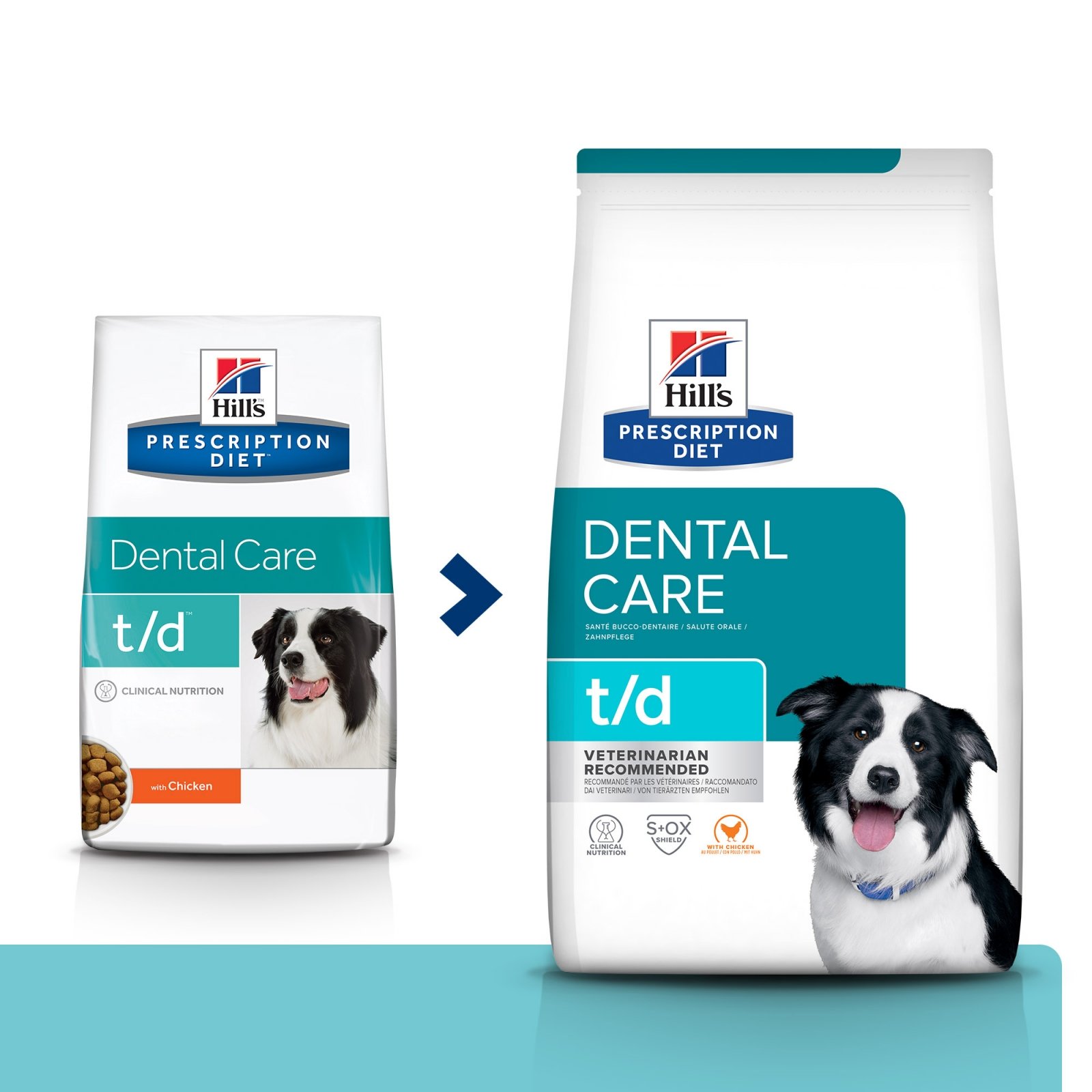 HILL\'S Prescription Diet t/d Dental Care, Pui, dietă veterinară câini, hrană uscată, afecțiuni dentare HILL\'S Prescription Diet t/d Dental Care, Pui, dietă veterinară câini, hrană uscată, sensibilități dentare, 4kg