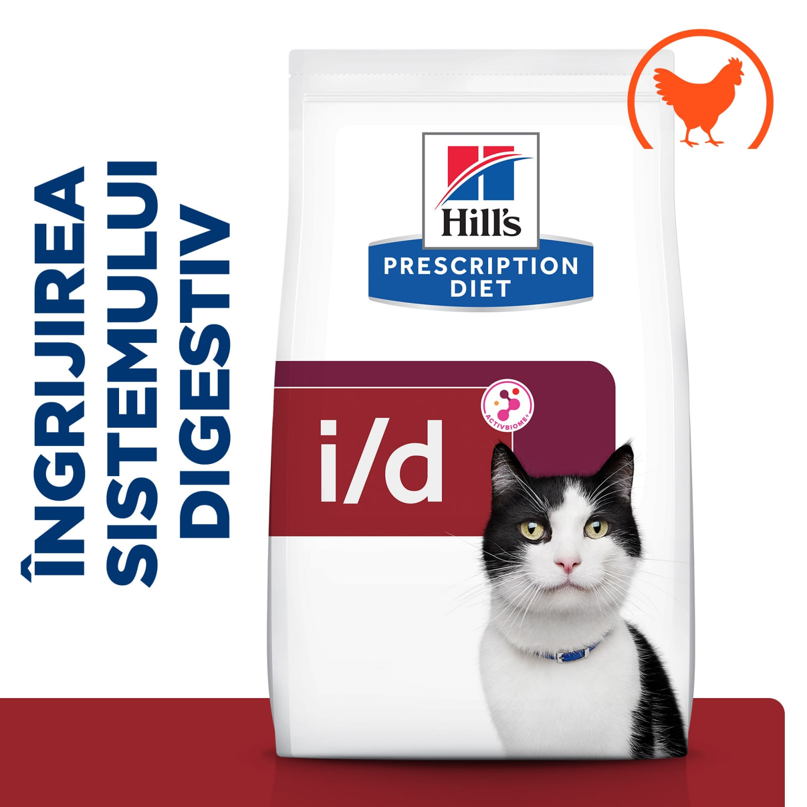 HILL'S Prescription Diet i/d Sensitive Digestive Care, Pui, dietă veterinară pisici, hrană uscată, sensibilități digestive HILL'S Prescription Diet i/d Sensitive Digestive Care, Pui, dietă veterinară pisici, hrană uscată, sistem digestiv, 400g