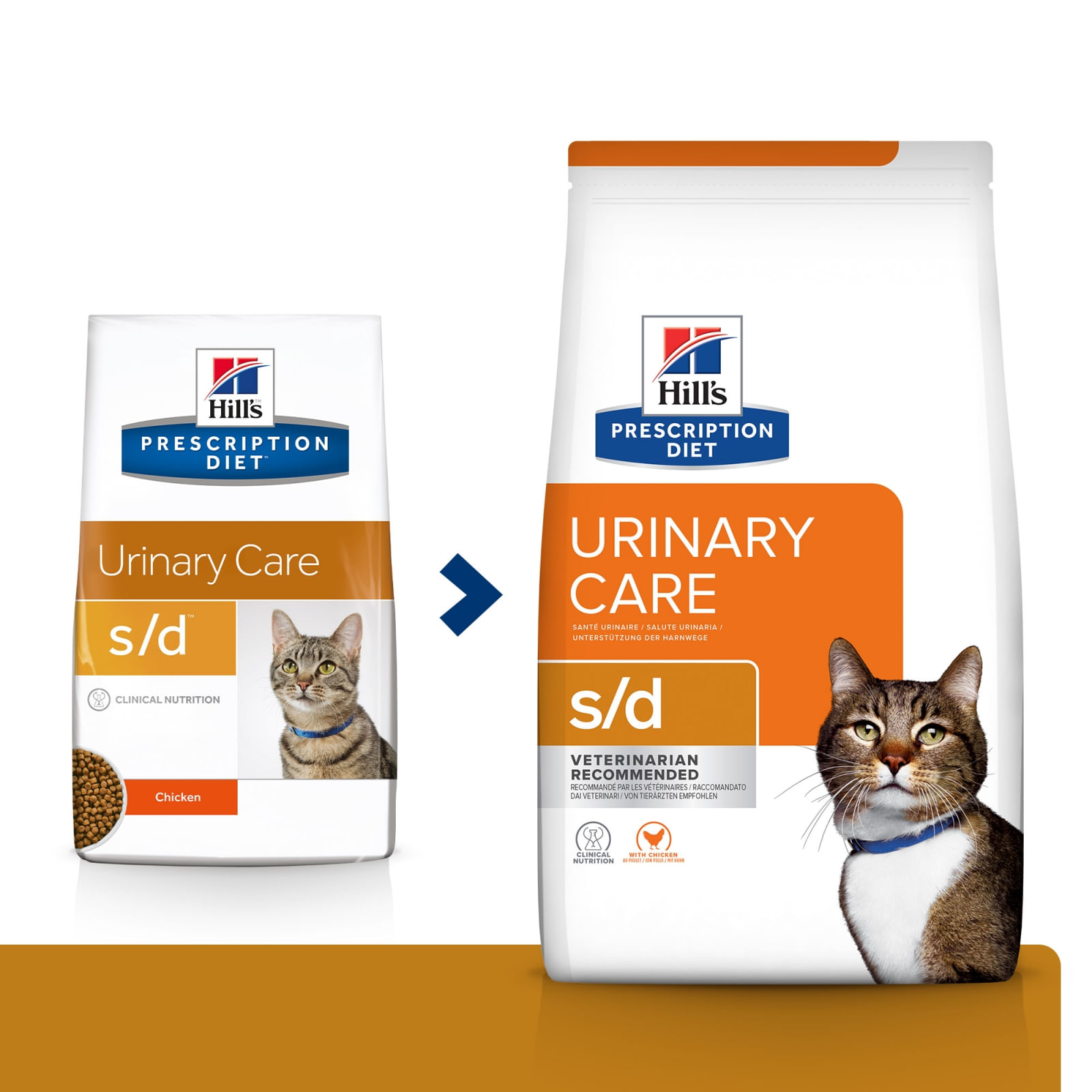 HILL'S Prescription Diet s/d Urinary Care, Pui, dietă veterinară pisici, hrană uscată, afecțiuni urinare HILL'S Prescription Diet s/d Urinary Care, Pui, dietă veterinară pisici, hrană uscată, sistem urinar, 3kg
