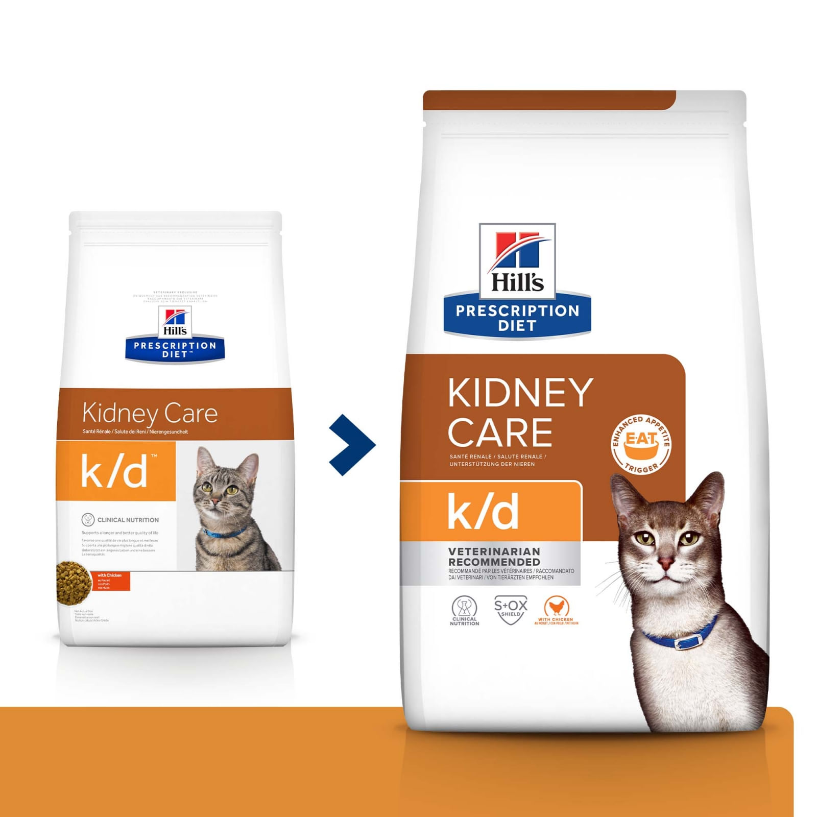 HILL'S Prescription Diet k/d Kidney Care, Pui, dietă veterinară pisici, hrană uscată, afecțiuni renale HILL'S Prescription Diet k/d Kidney Care, Pui, dietă veterinară pisici, hrană uscată, sistem renal, 1.5kg