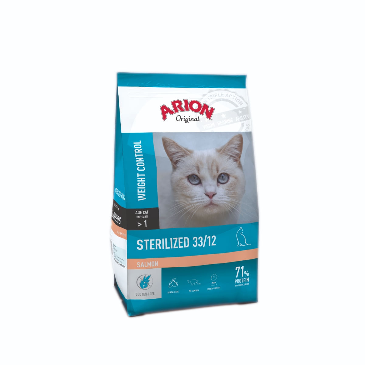 ARION Original Sterilized 33/12, Somon, hrană uscată pisici sterilizate, 7.5kg - 1 | YEO