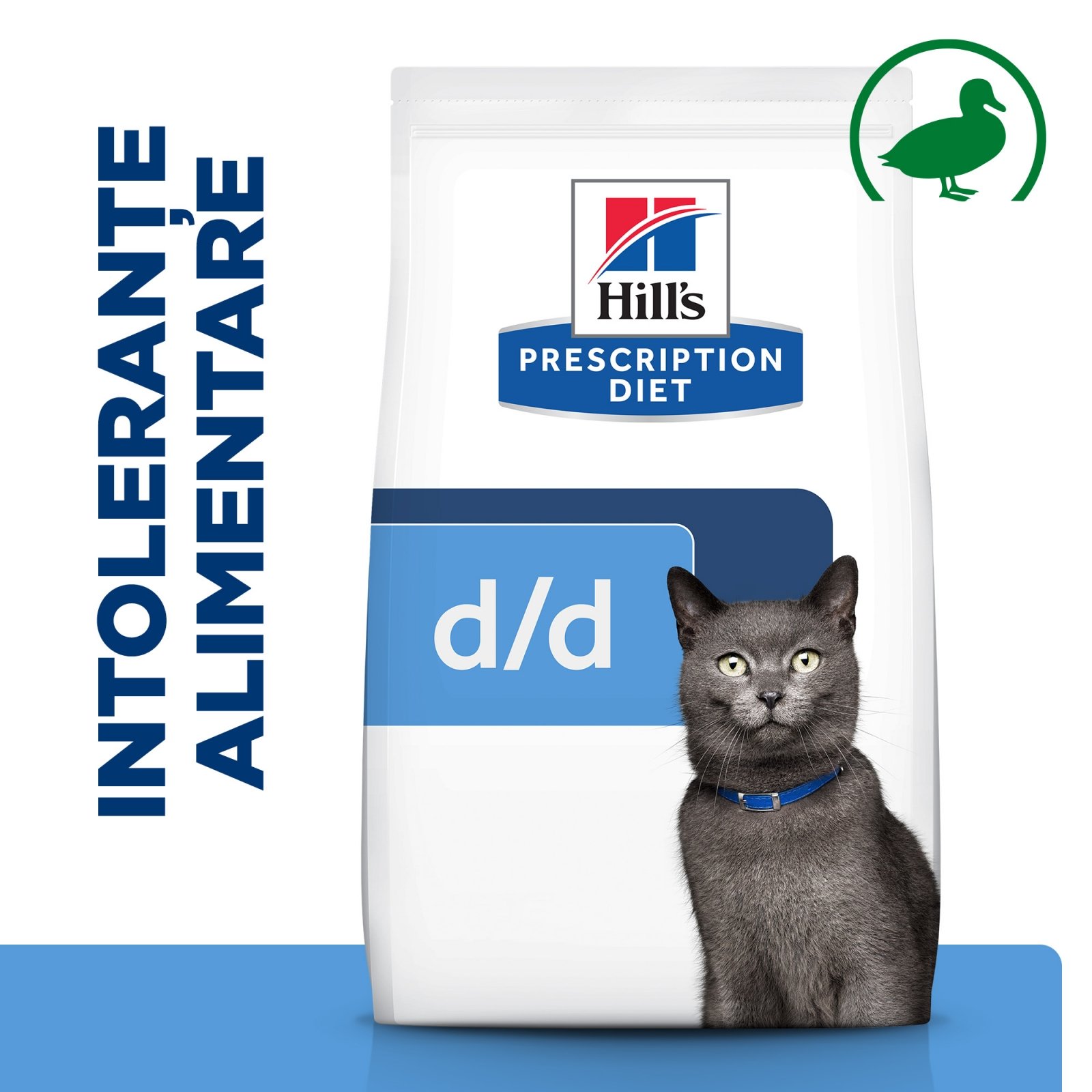 HILL'S Prescription Diet d/d, Rață cu Mazăre, dietă veterinară pisici, hrană uscată, sensibilități digestive HILL'S Prescription Diet d/d, Rață cu Mazăre, dietă veterinară pisici, hrană uscată, piele & blana, sistem digestiv, 3kg