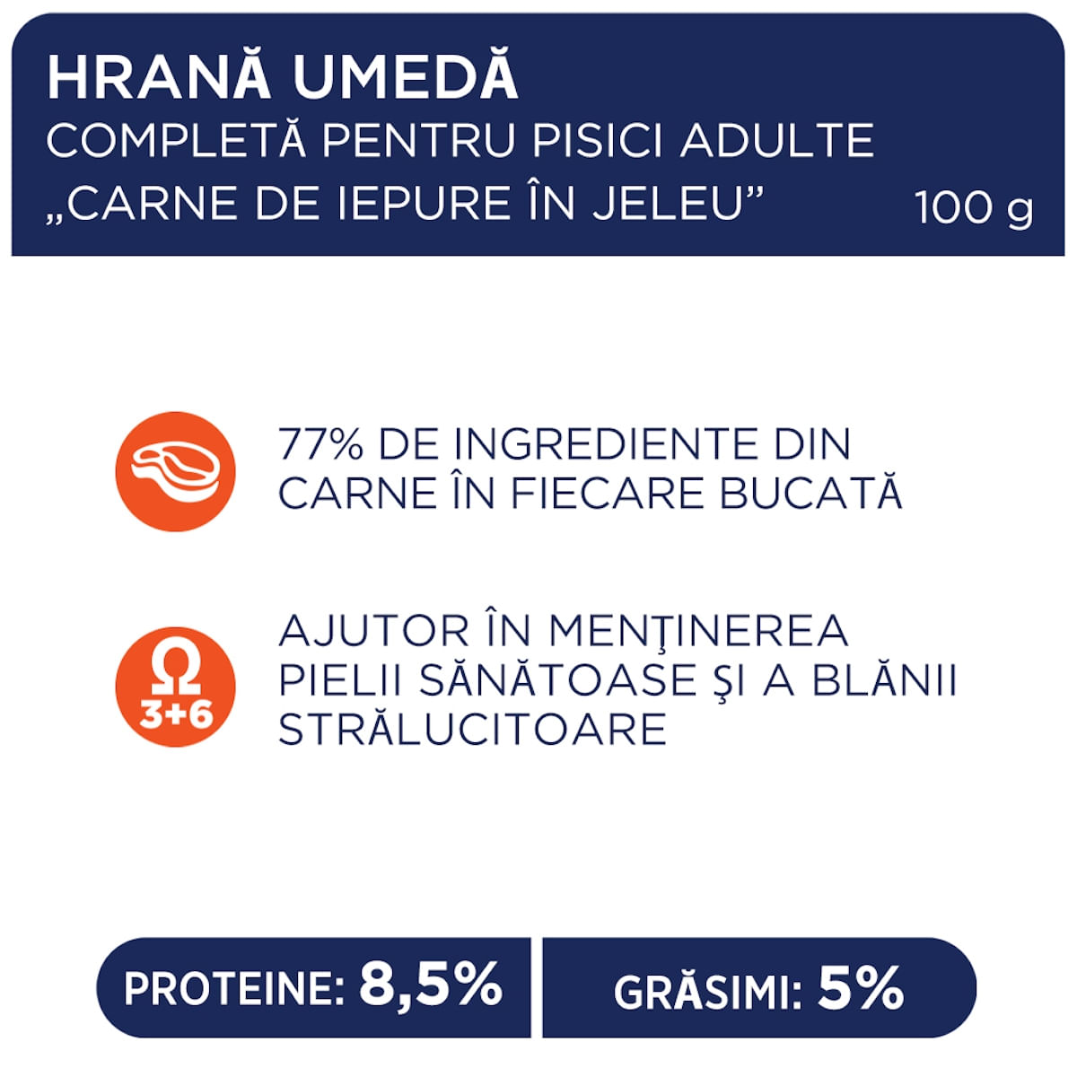 CLUB 4 PAWS Premium, Iepure, hrană umedă pisici, (în aspic) CLUB 4 PAWS Premium, Iepure, plic hrană umedă pisici, (în aspic), 100g  x  24buc - 4 | YEO