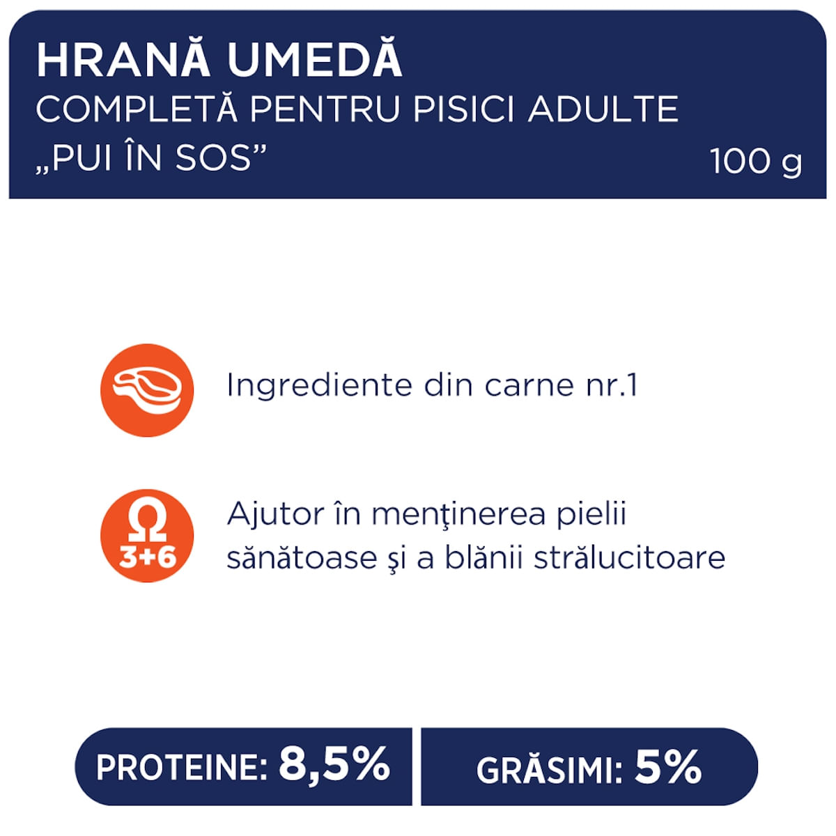 CLUB 4 PAWS Premium, Pui, hrană umedă pisici, (în sos) CLUB 4 PAWS Premium, Pasăre, plic hrană umedă pisici, (în sos), bax, 100g x 24buc - 4 | YEO