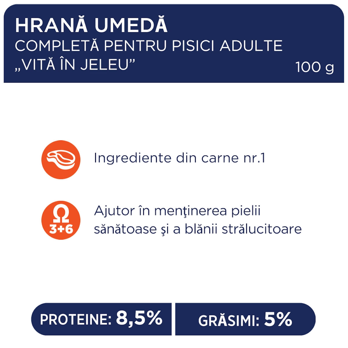 CLUB 4 PAWS Premium, Vită, hrană umedă pisici, Vită, (în aspic) CLUB 4 PAWS Premium, Vită, plic hrană umedă pisici, (în aspic), bax, 100g x 24buc - 4 | YEO