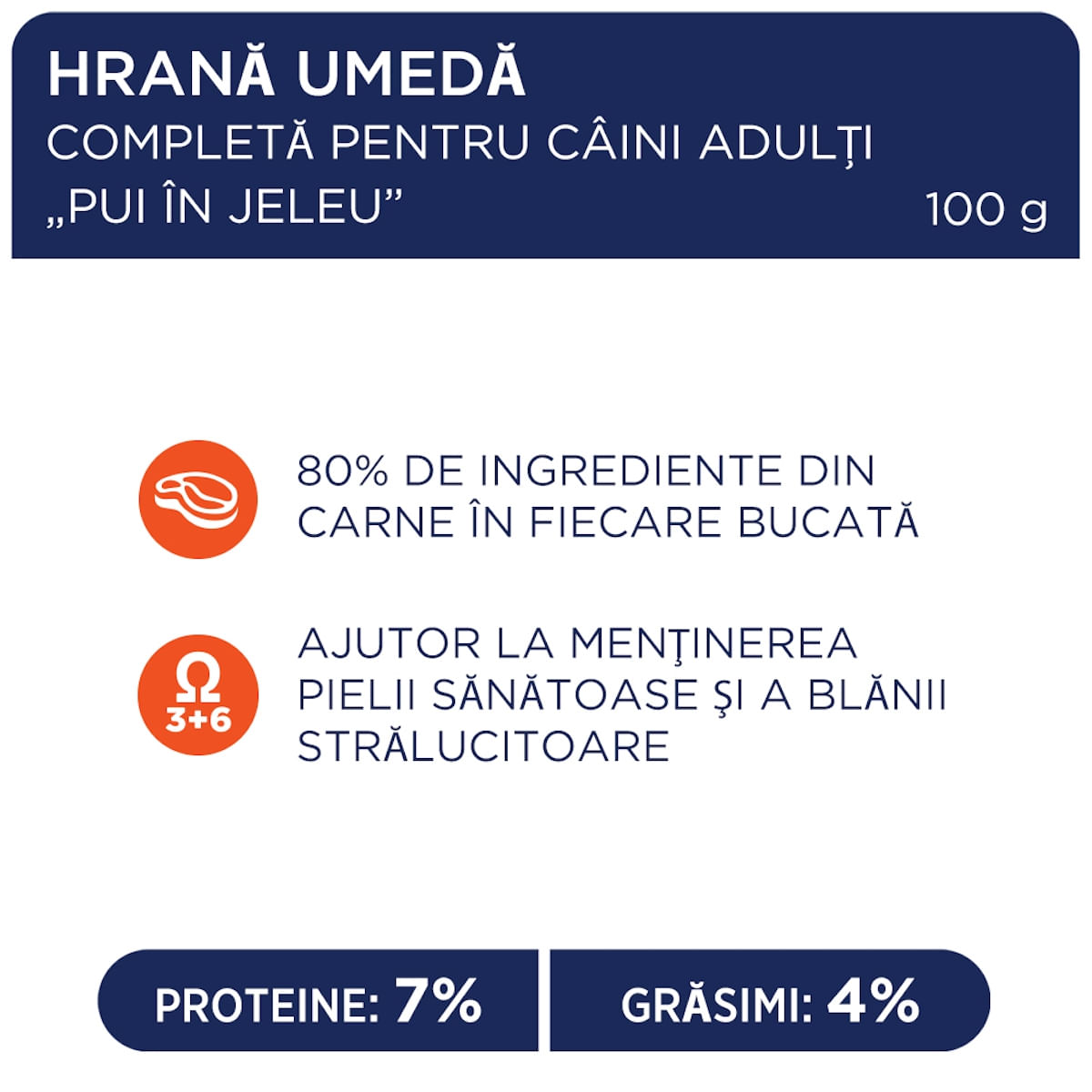 CLUB 4 PAWS Premium, Pui, hrană umedă câini, (în aspic) CLUB 4 PAWS Premium, XS-XL, Pui, plic hrană umedă câini, (în aspic), 100g - 3 | YEO