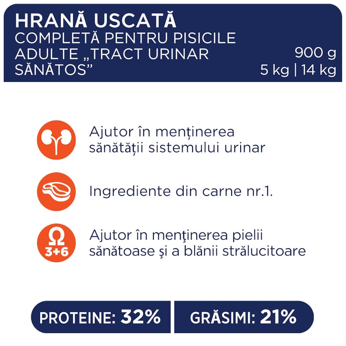 CLUB 4 PAWS Premium Urinary Health, Pui, hrană uscată pisici, sistem urinar, 14kg