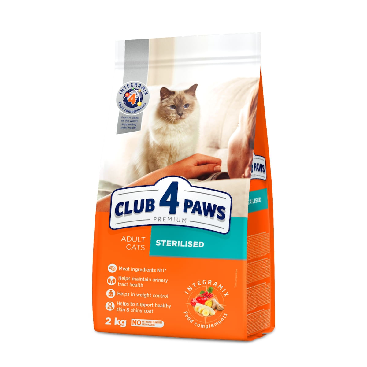 CLUB 4 PAWS Premium Sterilised, Pui, hrană uscată pisici sterilizate, 2kg - 1 | YEO