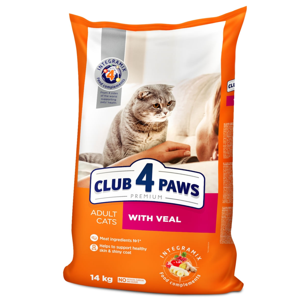 CLUB 4 PAWS Premium, Vită, hrană uscată pisici, 14kg - 1 | YEO