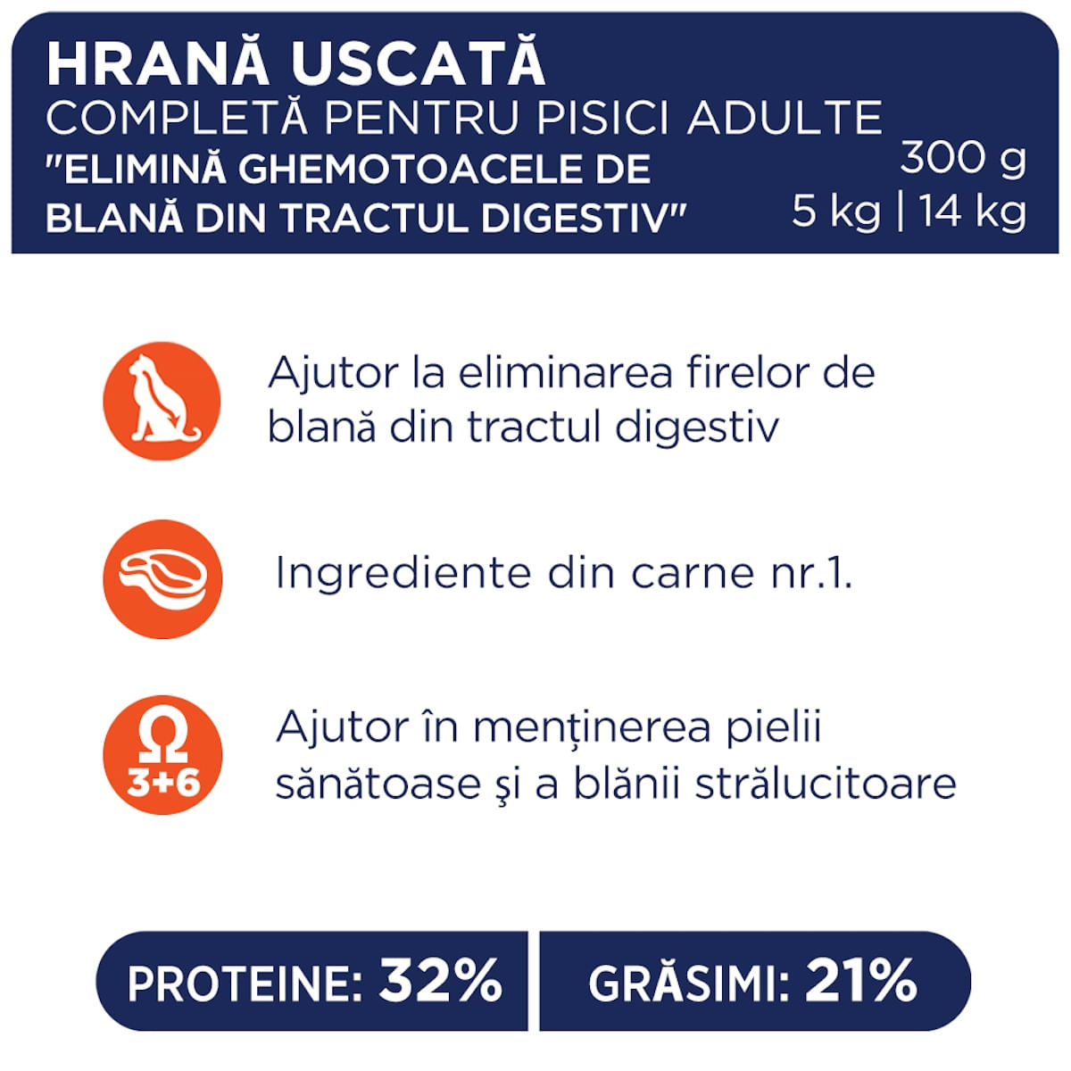 CLUB 4 PAWS Premium Hairball, Pui, hrană uscată pisici, limitarea ghemurilor de blană CLUB 4 PAWS Premium Hairball Control, Pui, hrană uscată pisici, limitarea ghemurilor de blană, 14kg