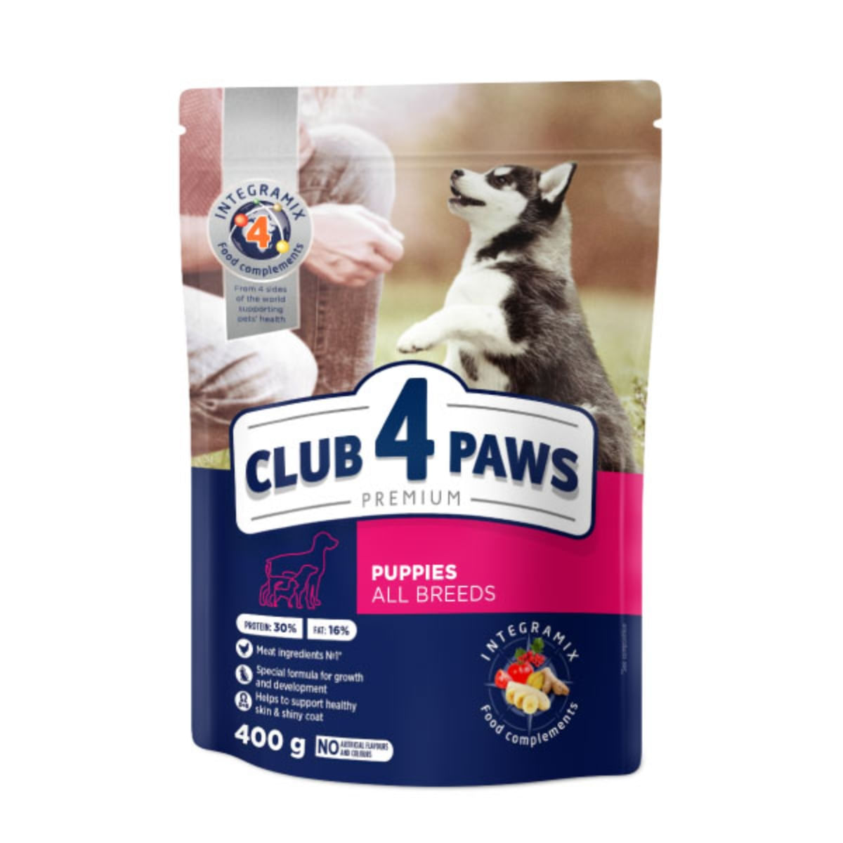 CLUB 4 PAWS Premium Puppy, Pui, hrană uscată câini junior CLUB 4 PAWS Premium Puppies All Breeds, XS-XL, Pui, hrană uscată câini junior, 400g - 3 | YEO