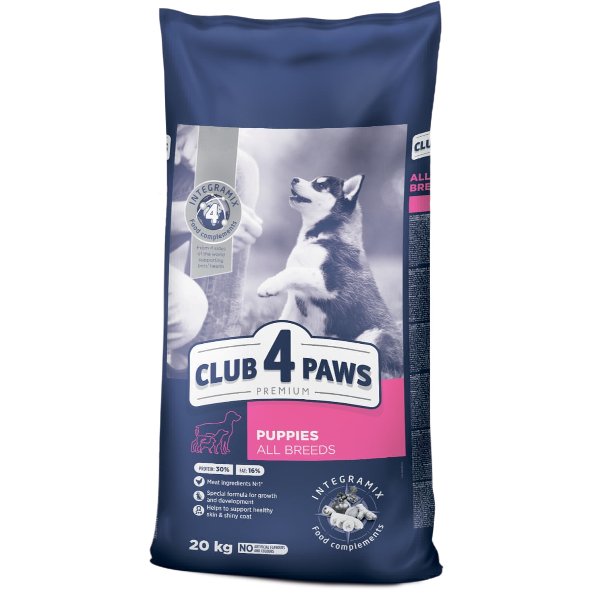 CLUB 4 PAWS Premium Puppy, Pui, hrană uscată câini junior CLUB 4 PAWS Premium Puppies All Breeds, XS-XL, Pui, hrană uscată câini junior, 20kg - 2 | YEO