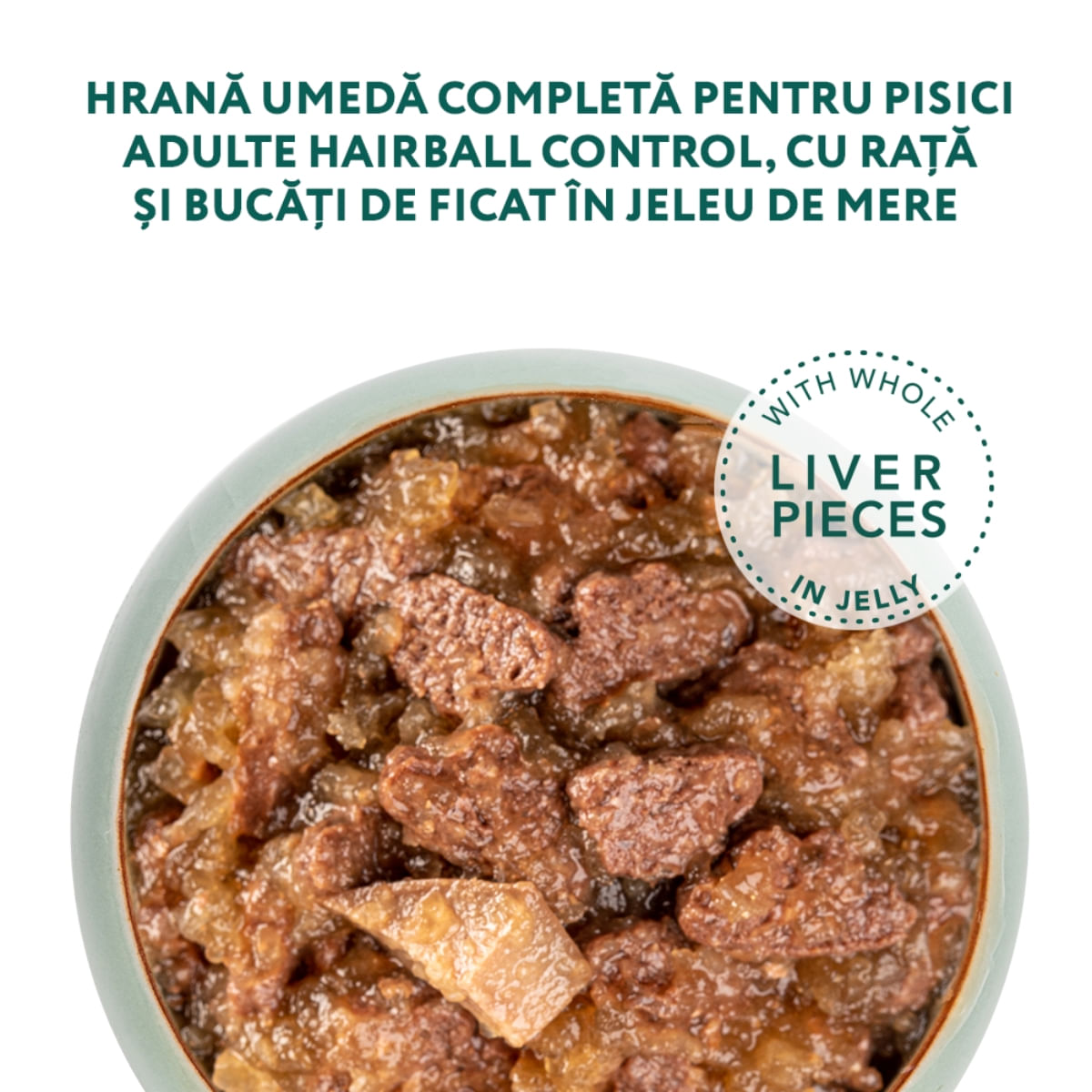 OPTIMEAL Hairball Control, Rață și Ficat, hrană umedă pisici, limitarea ghemurilor de blană, (în aspic) OPTIMEAL Hairball Control, Rață și Ficat, plic hrană umedă pisici, limitarea ghemurilor de blană, (în aspic), 85g - 4 | YEO