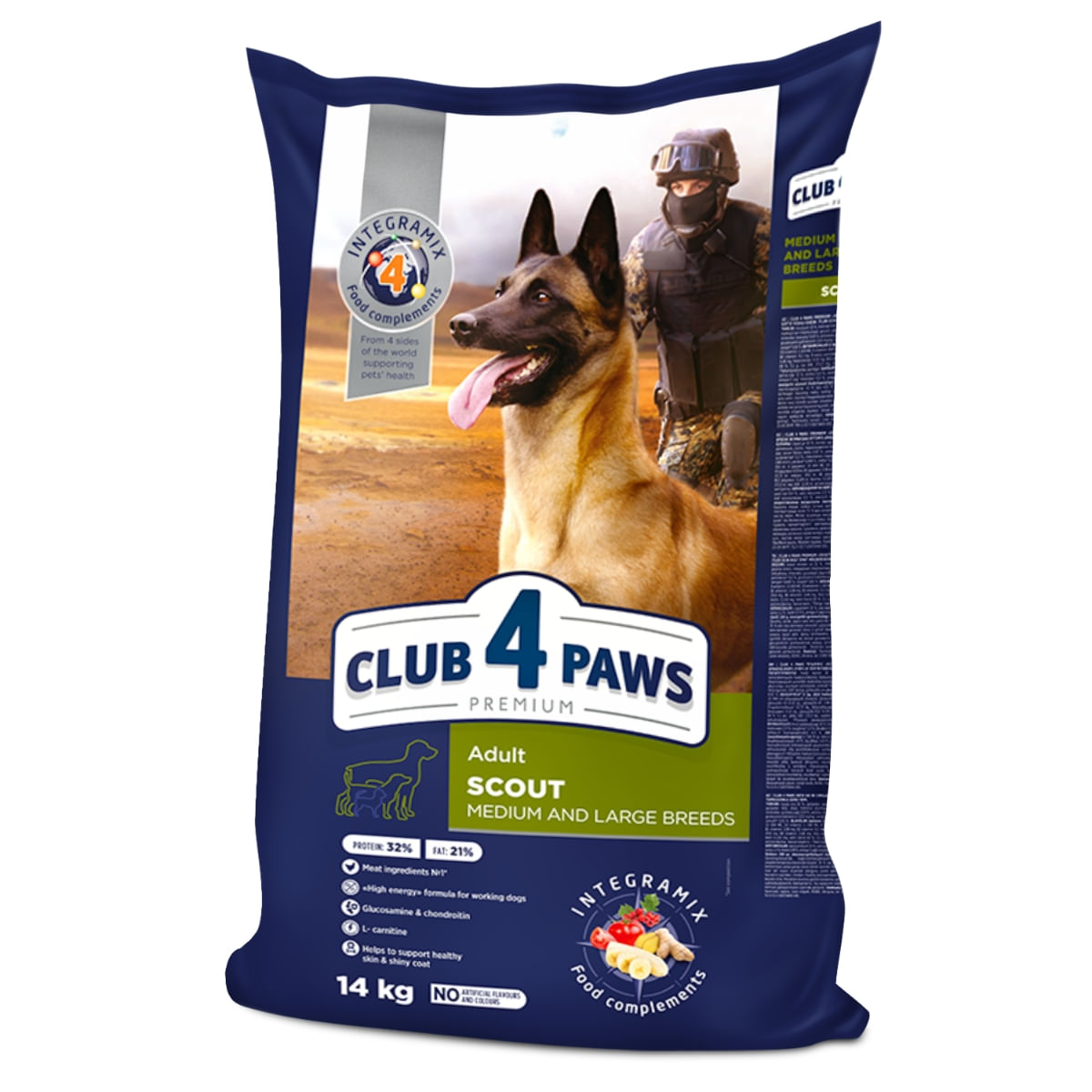 CLUB 4 PAWS Premium Scout, M-XL, Pui, hrană uscată câini, activitate intensă CLUB 4 PAWS Premium Scout, XS-XL, Pui, hrană uscată câini, activitate intensă, 14kg - 1 | YEO