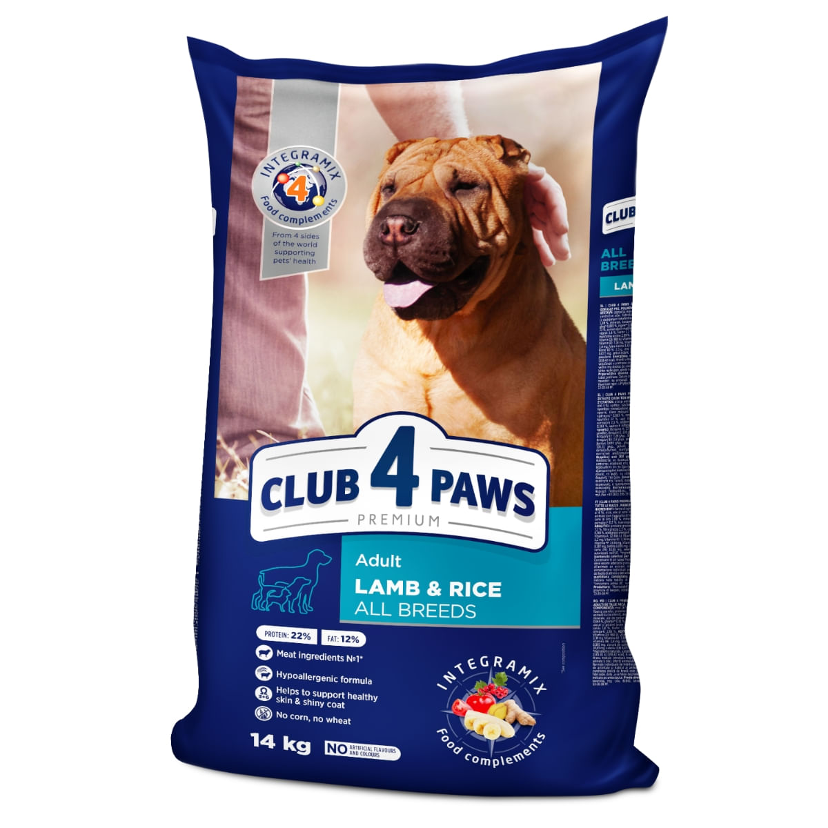 CLUB 4 PAWS Premium Hypoallergenic, Miel și Orez, hrană uscată câini, sensibilități digestive, piele și blană CLUB 4 PAWS Premium, XS-XL, Miel și Orez, hrană uscată câini, alergii, 14kg - 2 | YEO