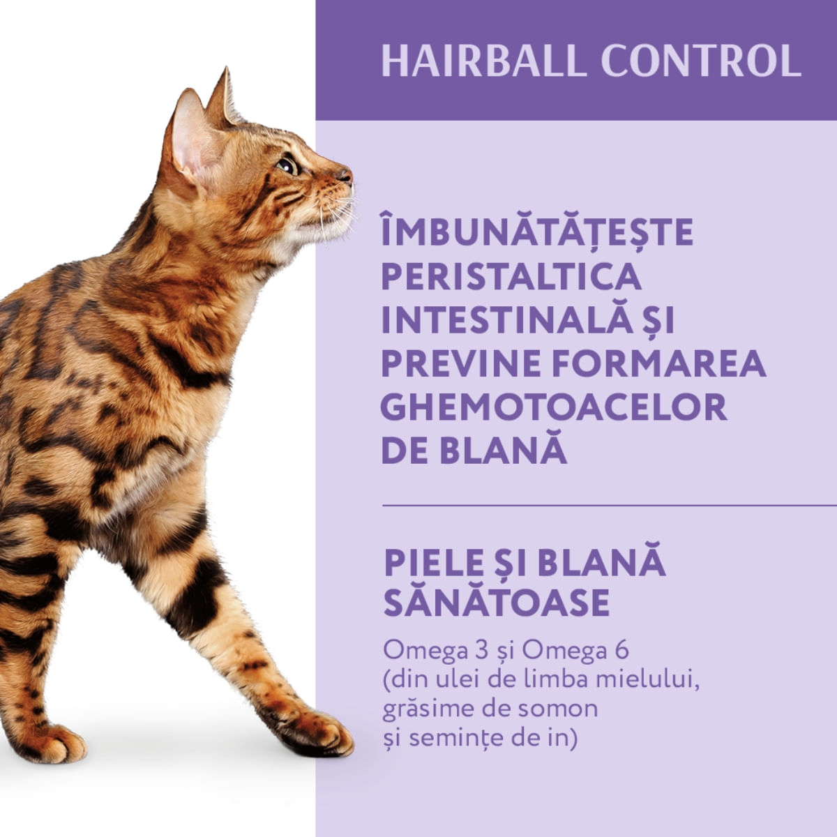 OPTIMEAL Hairball Control, Rață, hrană uscată pisici, limitarea ghemurilor de blană, 10kg - 1 | YEO