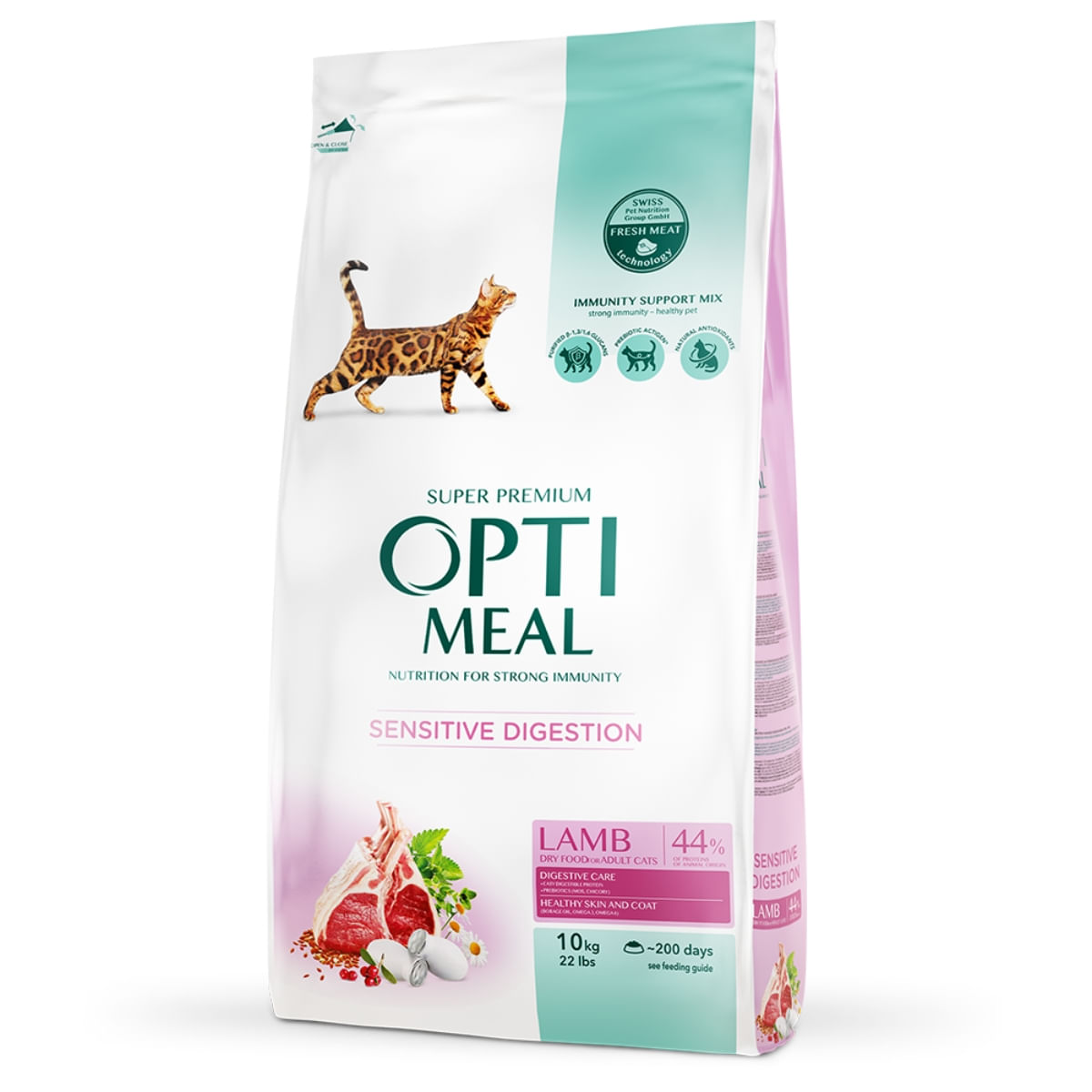 OPTIMEAL Sensitive, Miel, hrană uscată pisici, sesibilități digestive OPTIMEAL Sensitive, Miel, hrană uscată pisici, sistem digestiv, 10kg - 3 | YEO