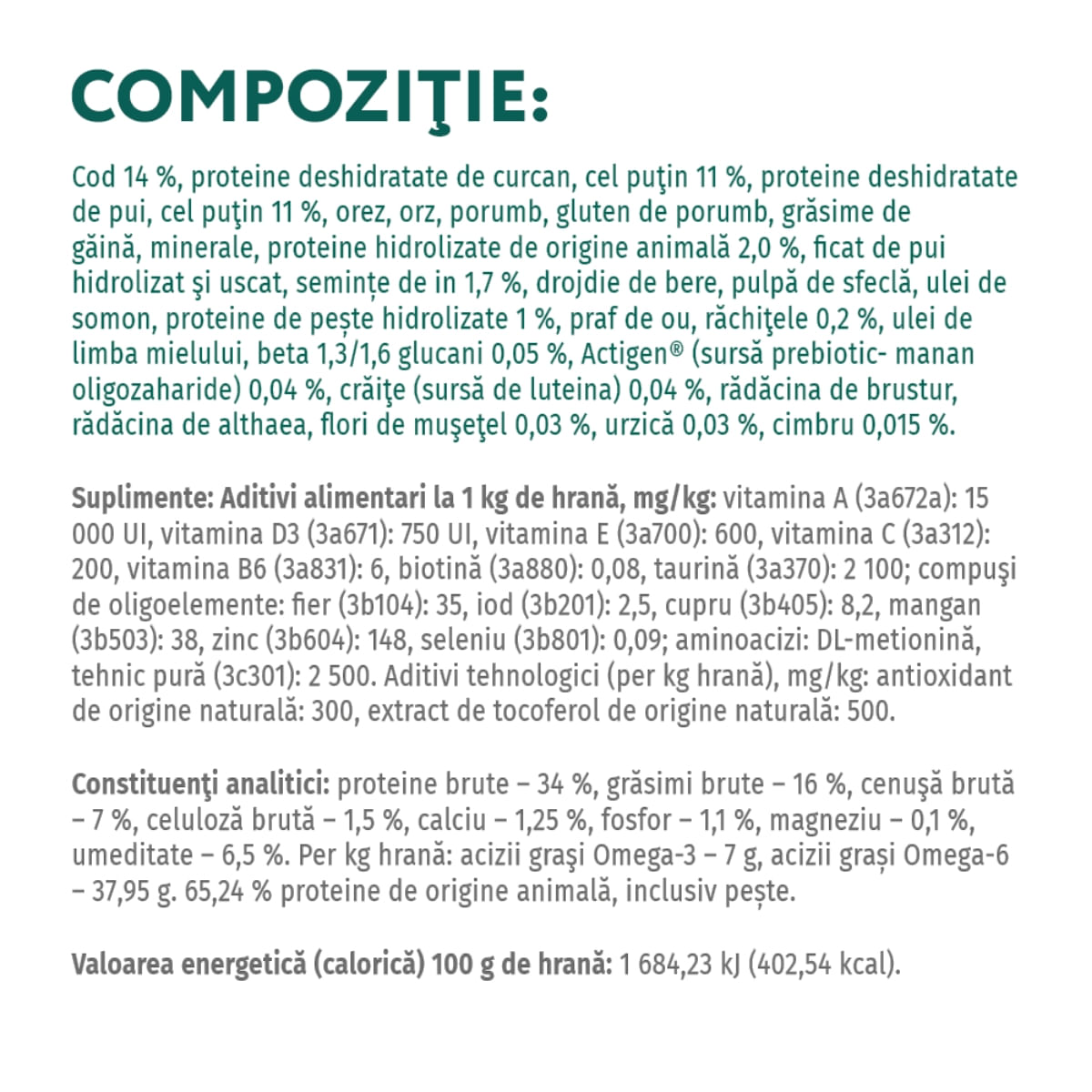 OPTIMEAL Extra Shine, Cod, hrană uscată pisici, piele și blană OPTIMEAL Extra Shine, Cod, hrană uscată pisici, piele &amp; blană, 1.5kg