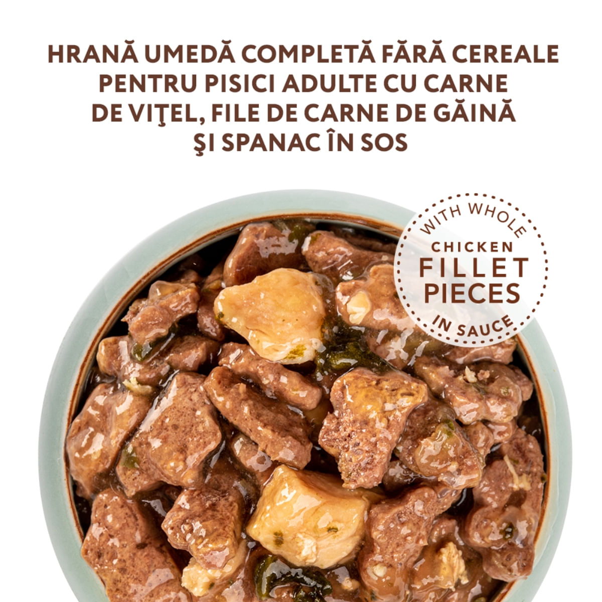 OPTIMEAL, Vită și Pui cu Spanac, hrană umedă fără cereale pisici, (în sos) OPTIMEAL, Vită și Pui, plic hrană umedă fără cereale pisici, (în sos), 85g