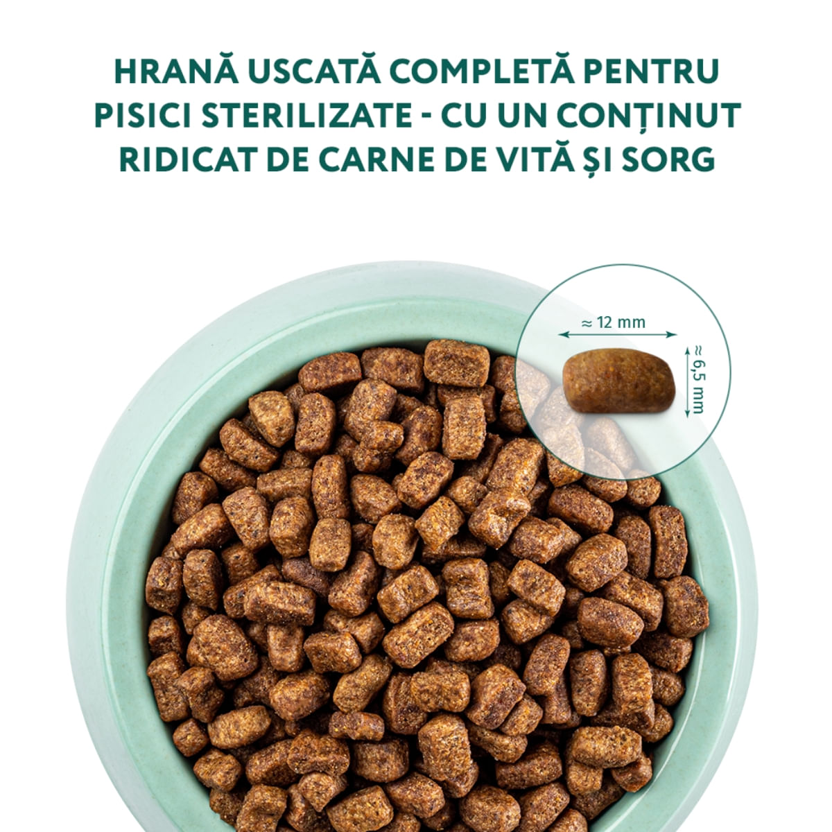 OPTIMEAL Sterilised, Vită cu Sorg, hrană uscată pisici sterilizate OPTIMEAL Sterilised, Vită, hrană uscată pisici sterilizate, 700g - 2 | YEO